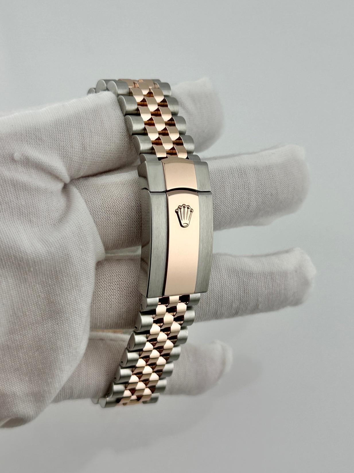 Rolex Datejust 41 126331 Chocolate Esfera Diamante 18K Oro Rosa Acero Caja Papeles en venta 3
