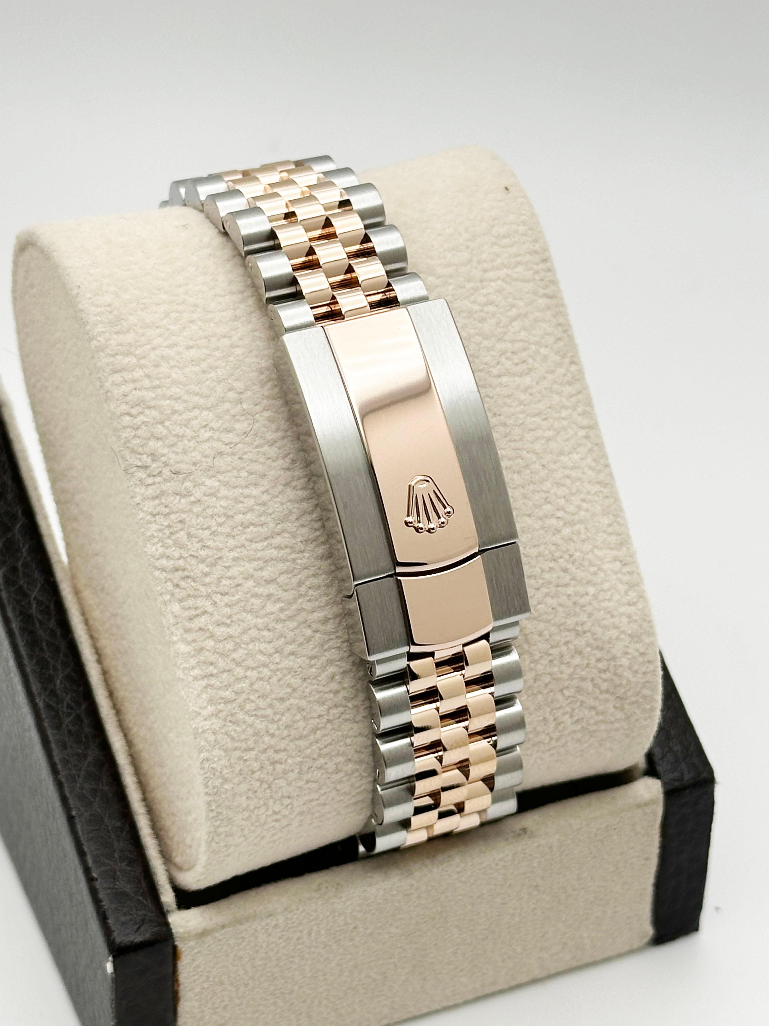 Rolex Datejust 41 126331 Ardesia Quadrante Wimbledon Oro rosa 18 carati Acciaio Scatola 2022 in vendita 3
