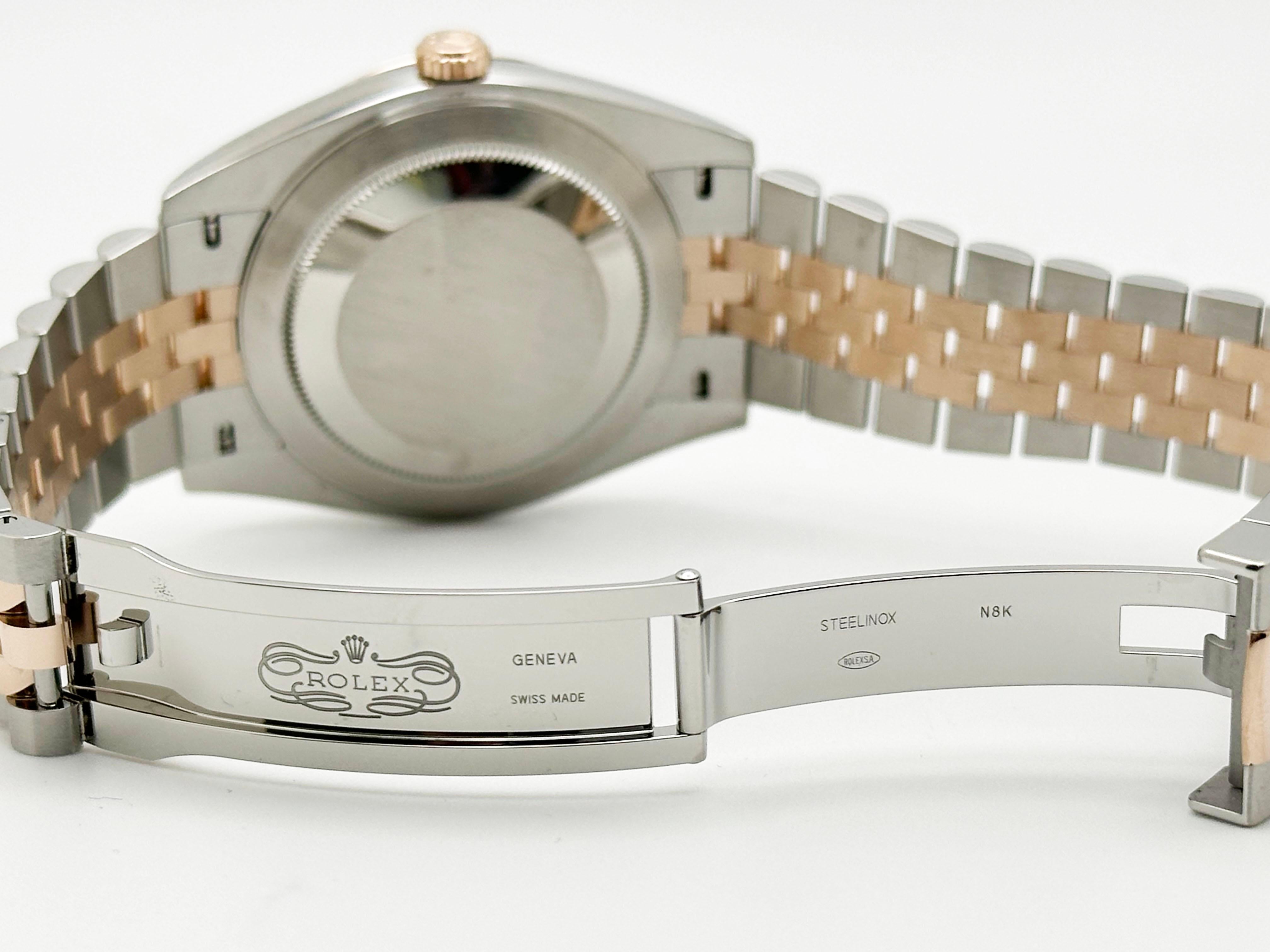 Rolex Datejust 41 126331 Ardesia Quadrante Wimbledon Oro rosa 18 carati Acciaio Scatola 2022 in vendita 4