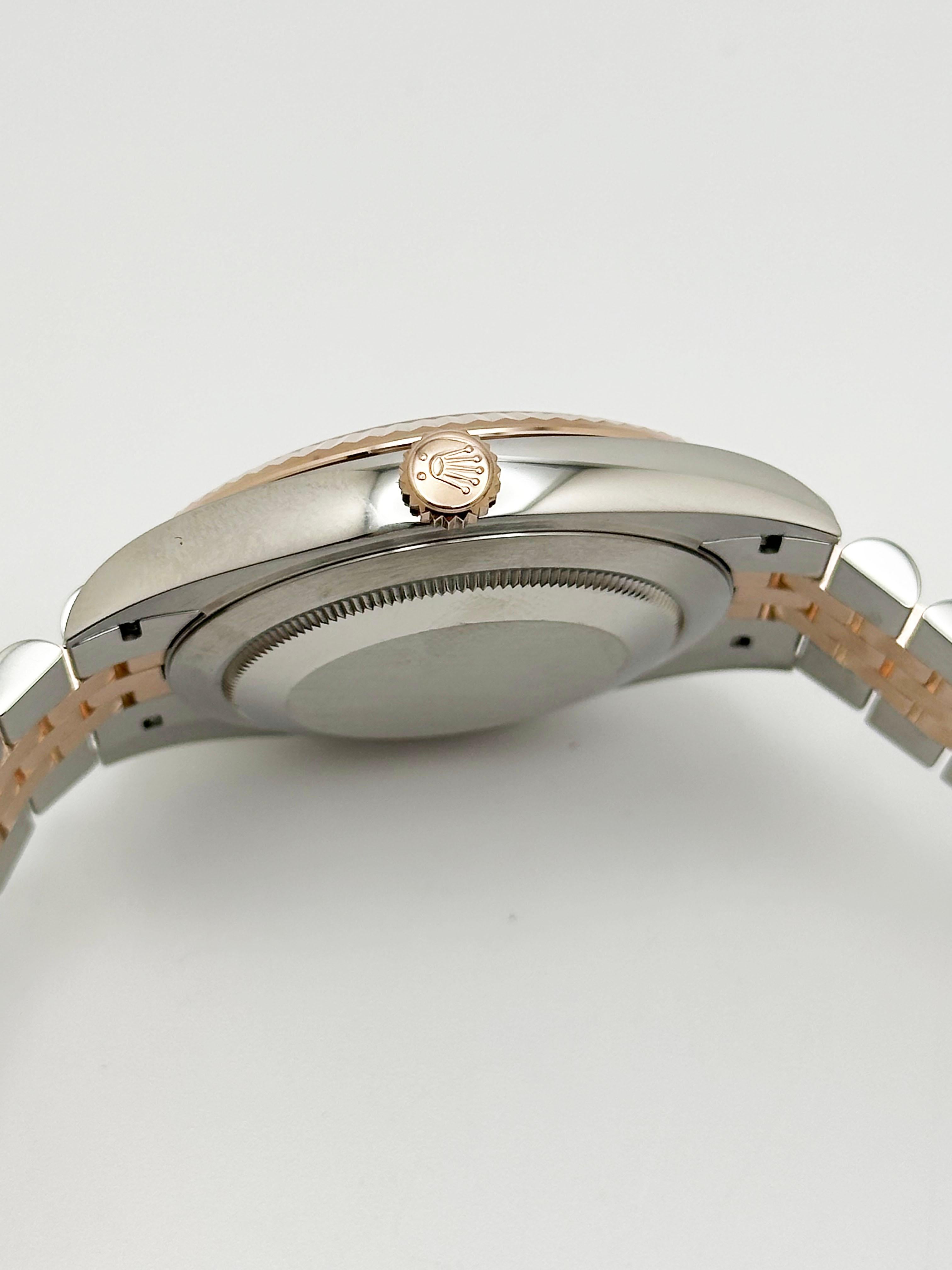 Rolex Datejust 41 126331 Ardesia Quadrante Wimbledon Oro rosa 18 carati Acciaio Scatola 2022 in vendita 5