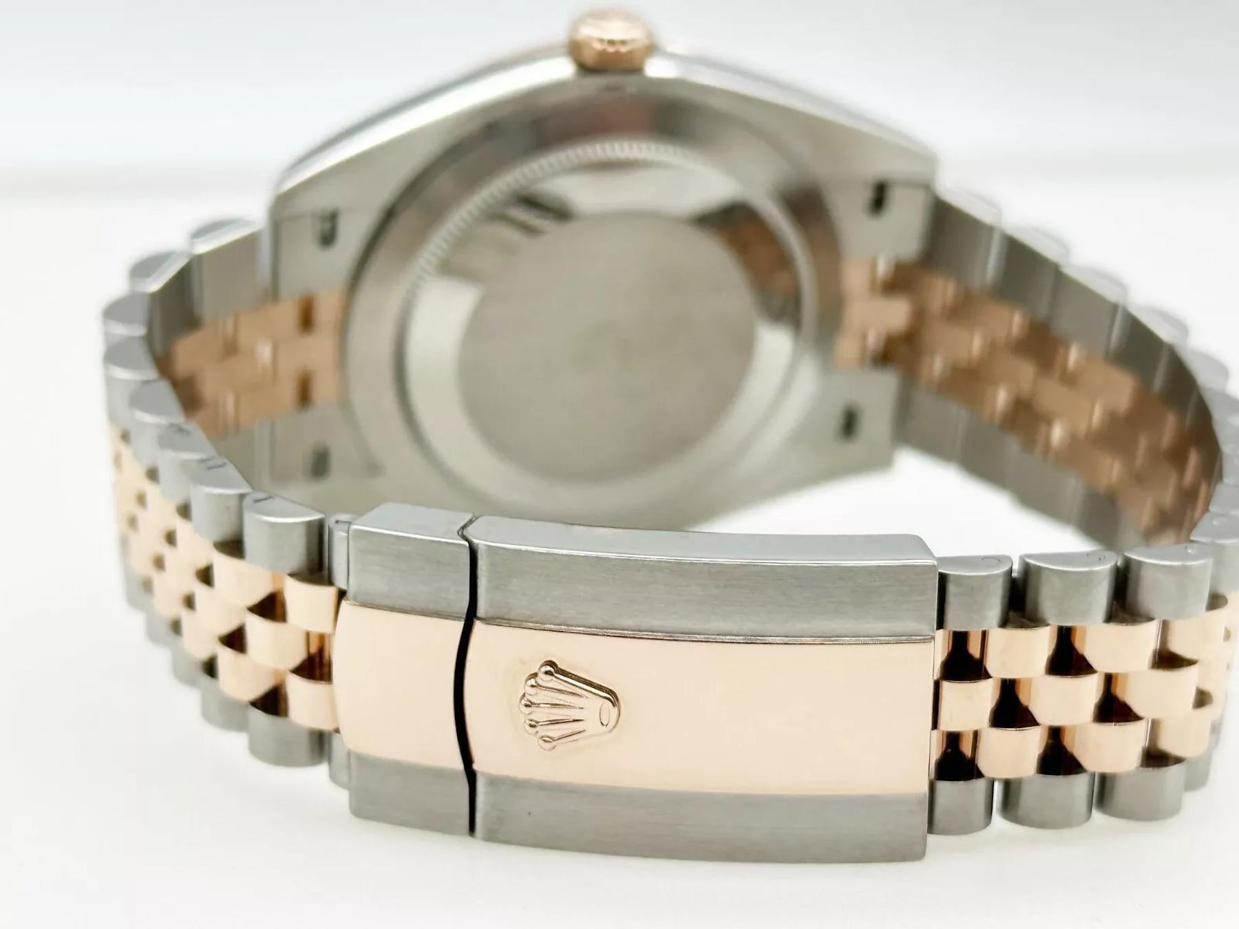 Rolex Datejust 41 126331 Sundust Dial 18K Rose Gold Stainless Box Paper For Sale 4
