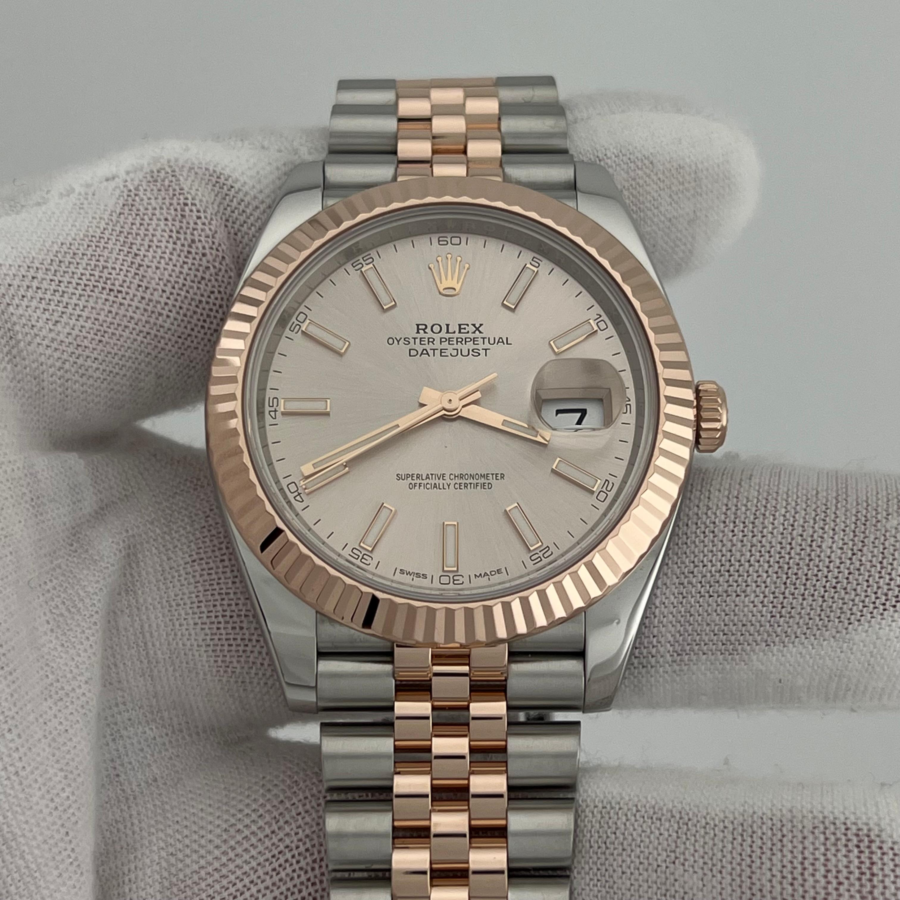 Rolex Datejust 41 126331 Sundust Dial Jubilee 18K Rose Gold Steel Box Paper 2018 For Sale 1