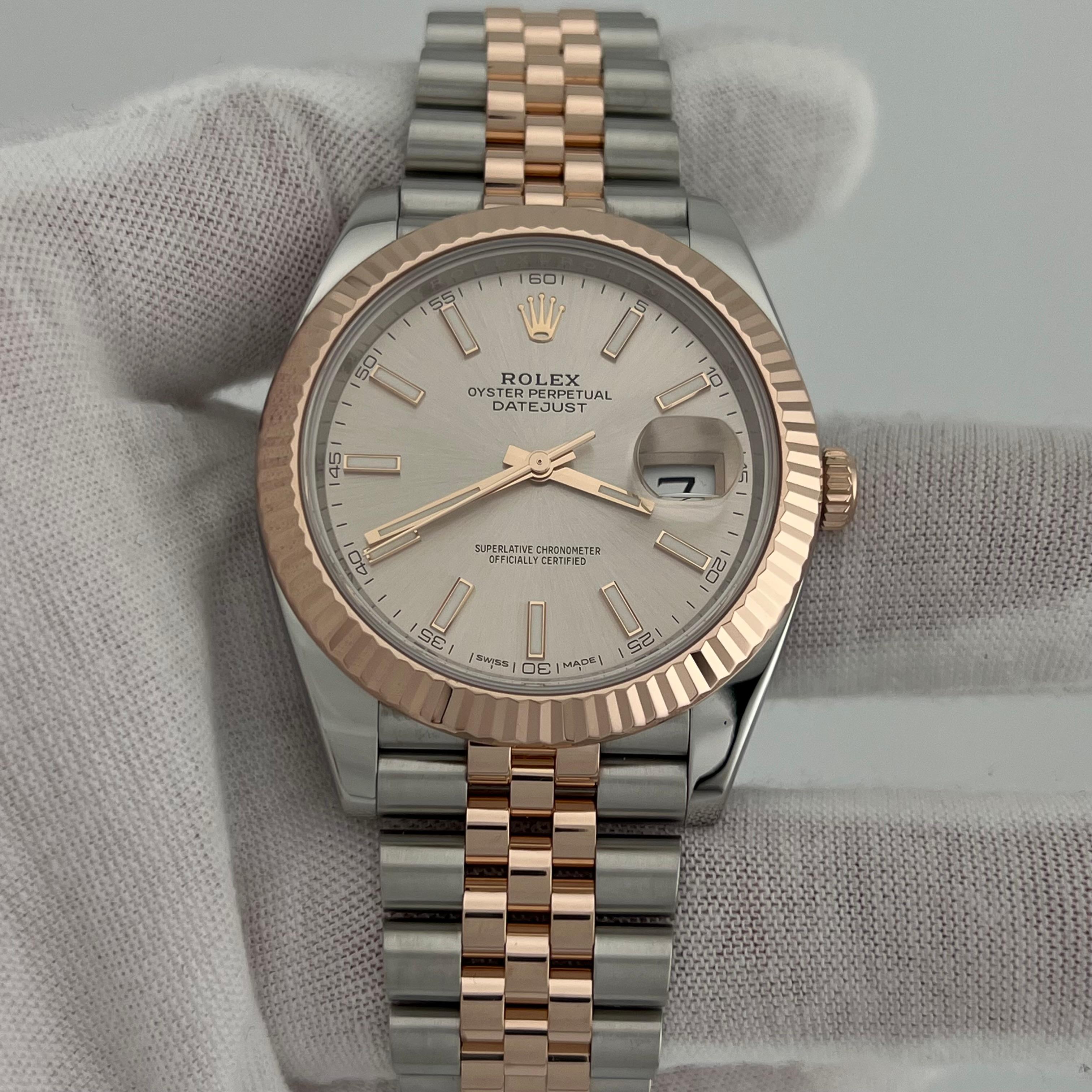 Rolex Datejust 41 126331 Sundust Dial Jubilee 18K Rose Gold Steel Box Paper 2018 For Sale 2