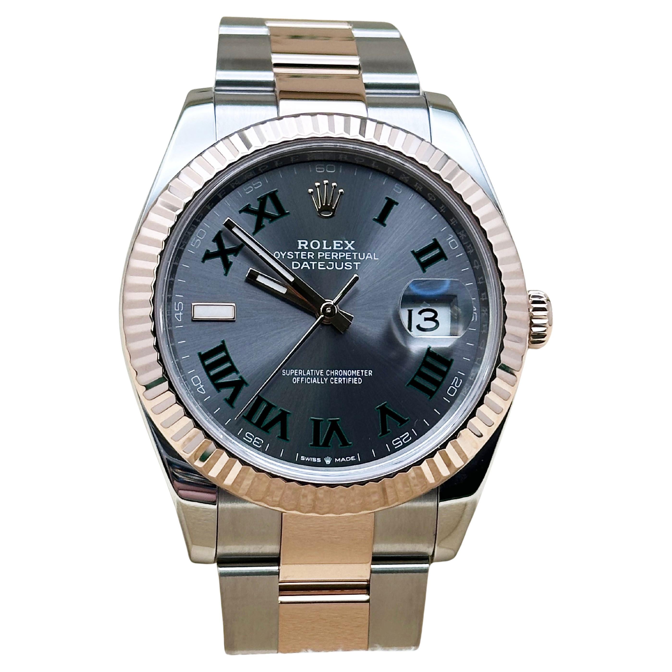 Rolex Datejust 41 126331 Wimbledon Zifferblatt 18K Rose Gold Edelstahl Box
