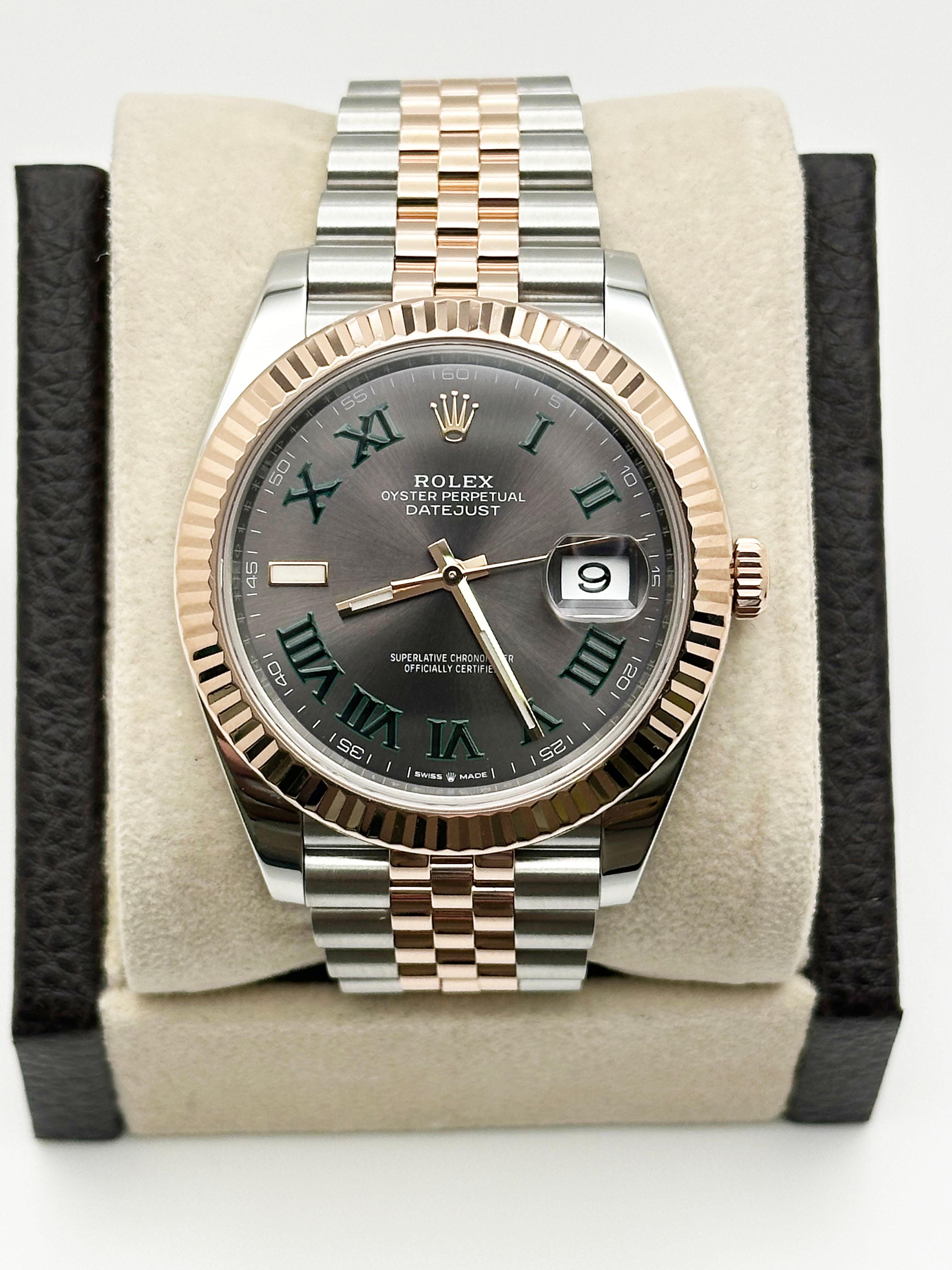 Rolex Datejust 41 126331 Wimbledon Dial 18K Rose Gold Stainless Steel Box Paper 1