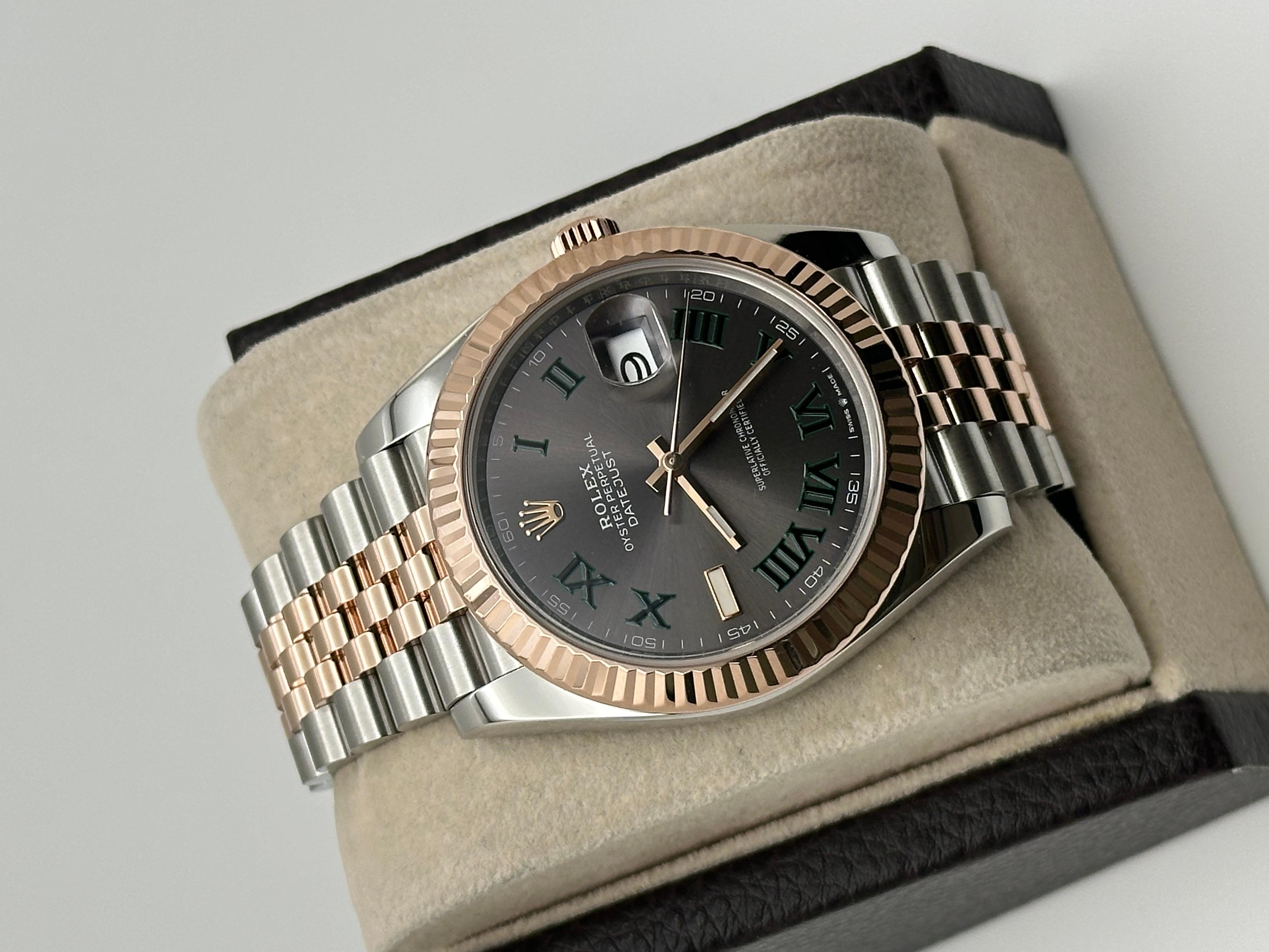 Rolex Datejust 41 126331 Wimbledon Dial 18K Rose Gold Stainless Steel Box Paper 2