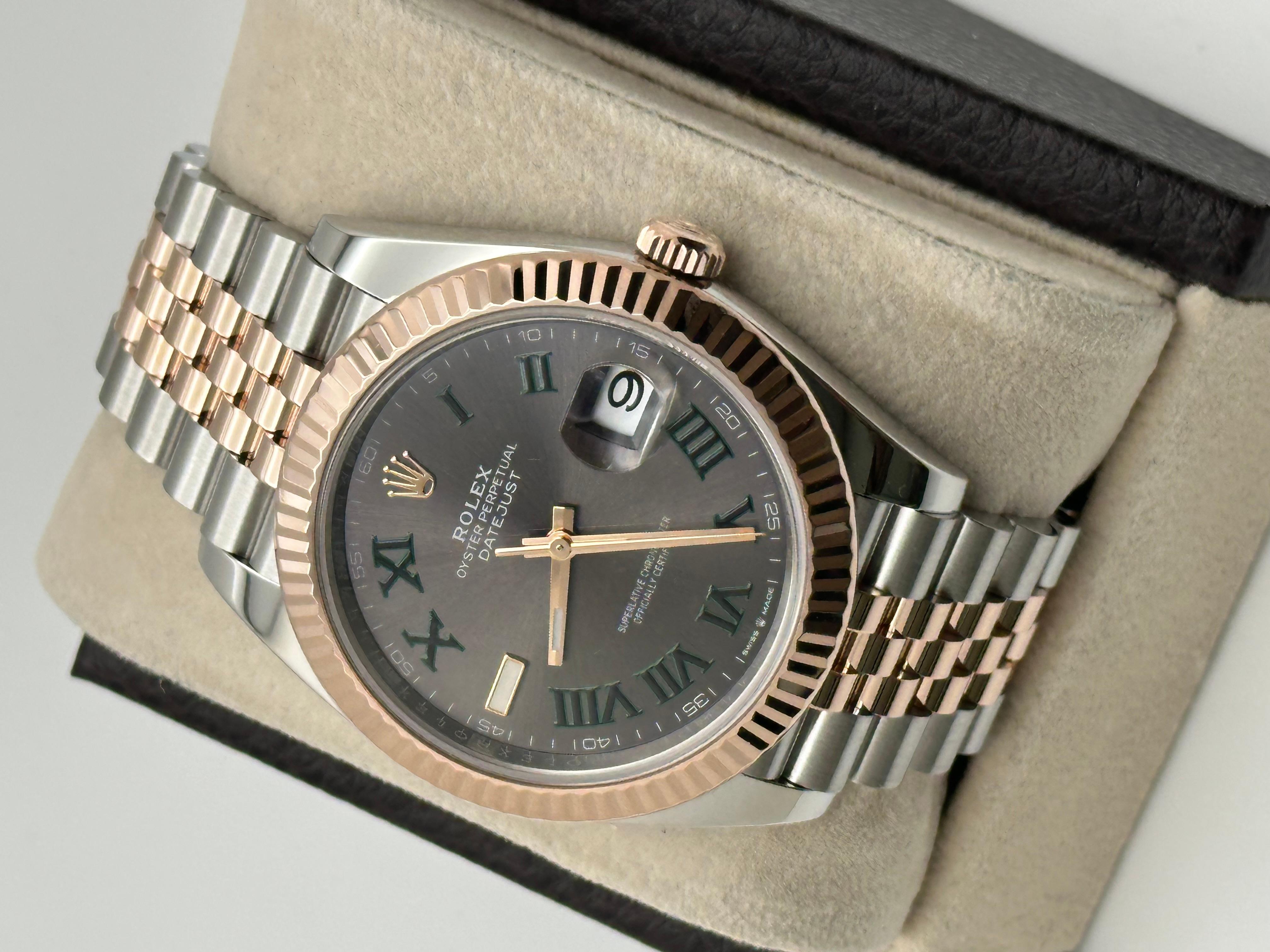 Rolex Datejust 41 126331 Wimbledon Dial 18K Rose Gold Stainless Steel Box Paper 3