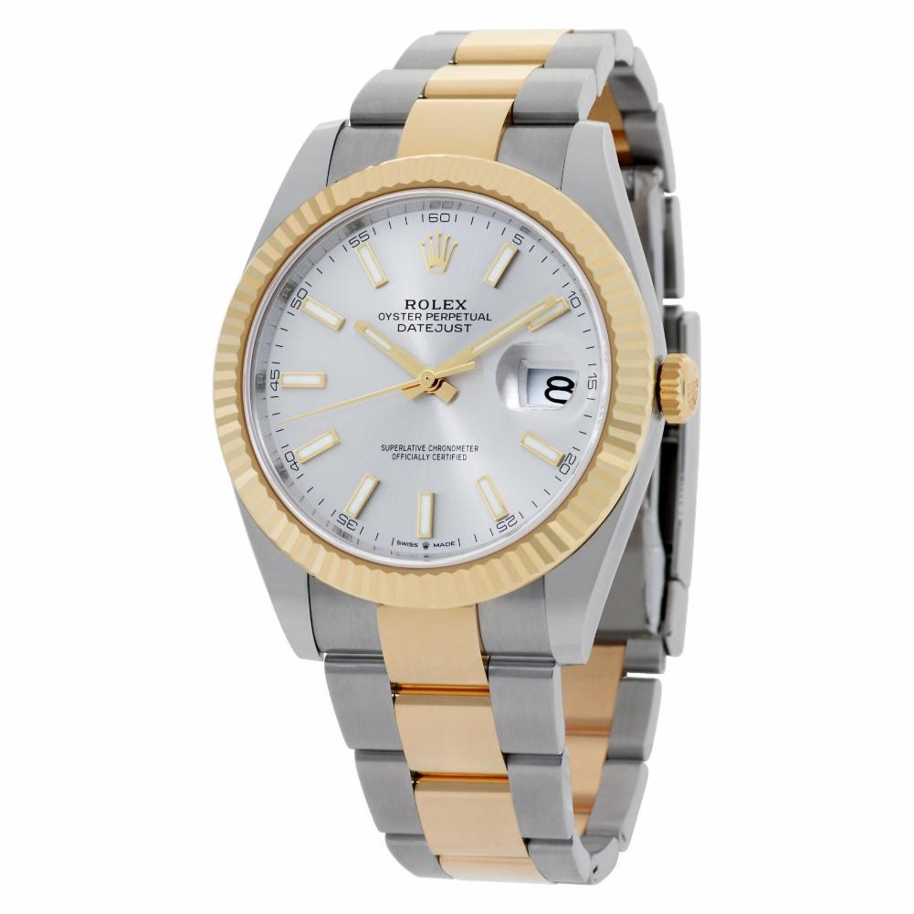 Modern Rolex Datejust 41 126333 18k and Stainless Steel Silver Dial Automatic Watch For Sale