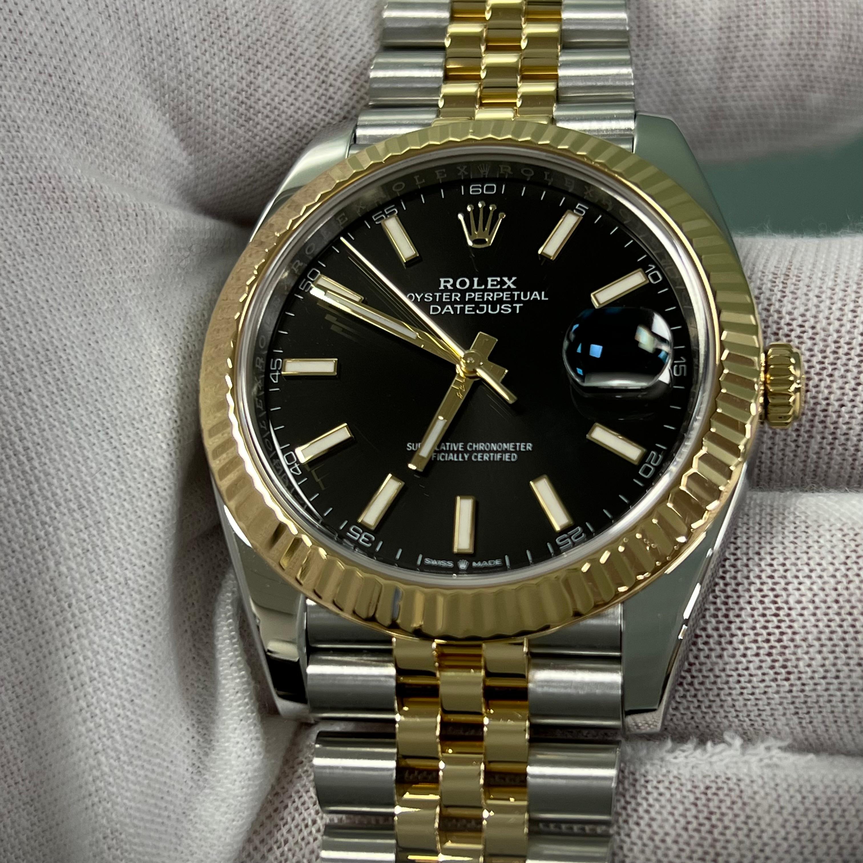 Rolex Datejust 41 126333 Black Dial 18K Yellow Gold Stainless Box Paper 2021 9
