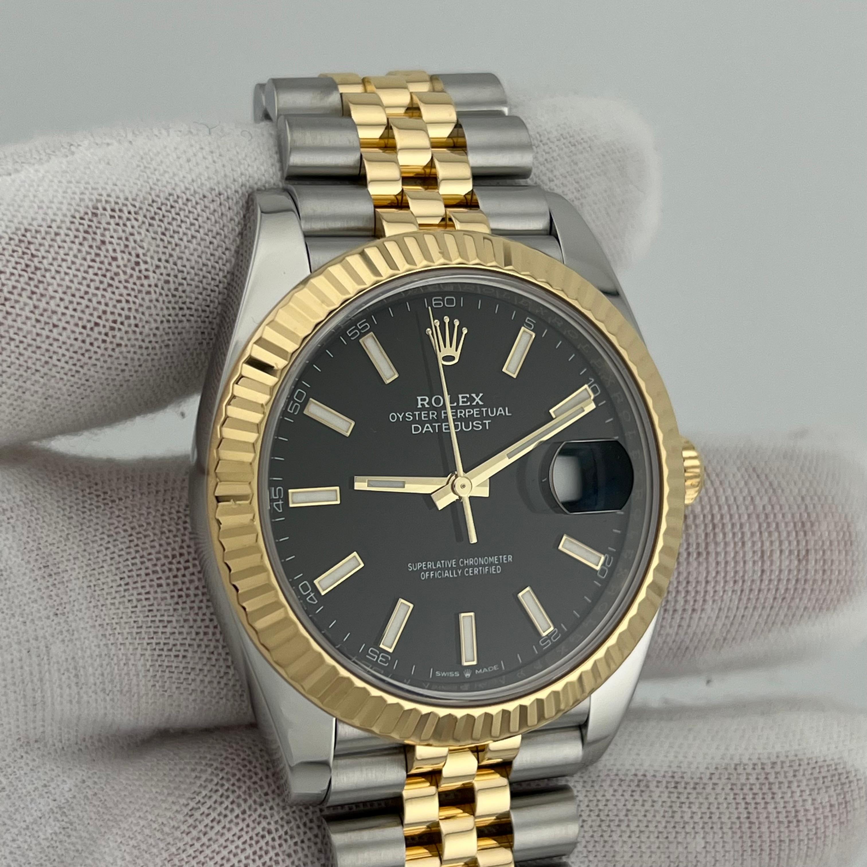 Rolex Datejust 41 126333 Black Dial 18K Yellow Gold Stainless Box Paper 2021 2