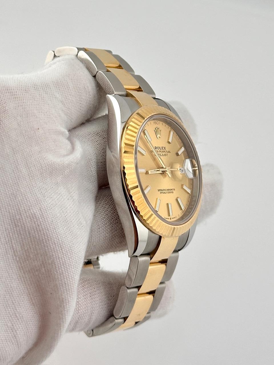 Rolex Datejust 41 126333 Champagne Dial 18K Gold Stainless Steel Box Papers 2022 Pour hommes en vente