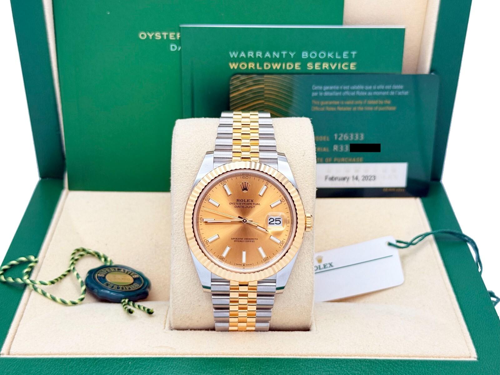 Rolex Datejust 41 126333 Esfera Champán Oro Amarillo 18K Caja Acero Papel 2023 4