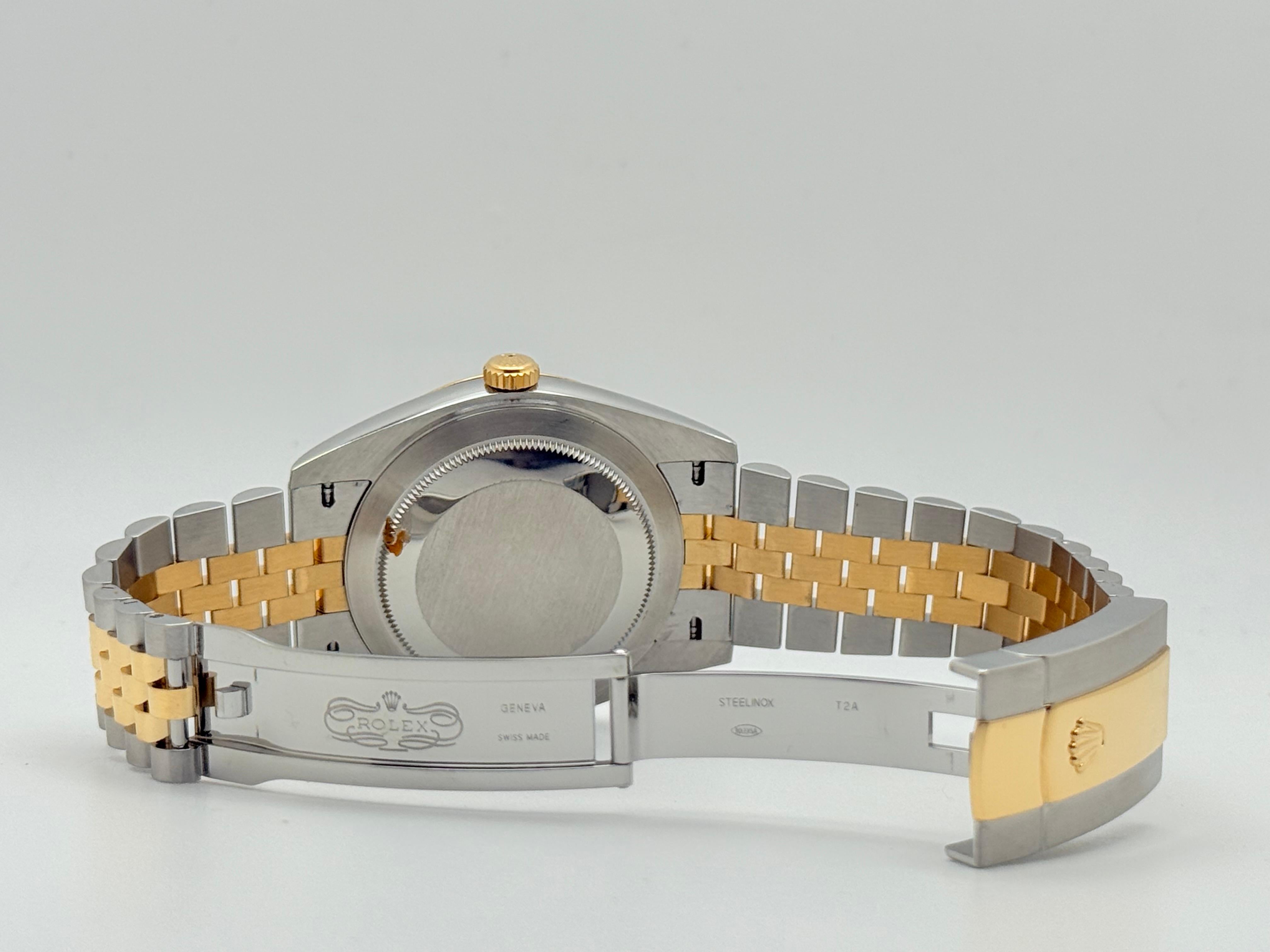 Rolex Datejust 41 126333 Champagne Diamond Dial 18K Yellow Gold Steel Box Paper For Sale 6