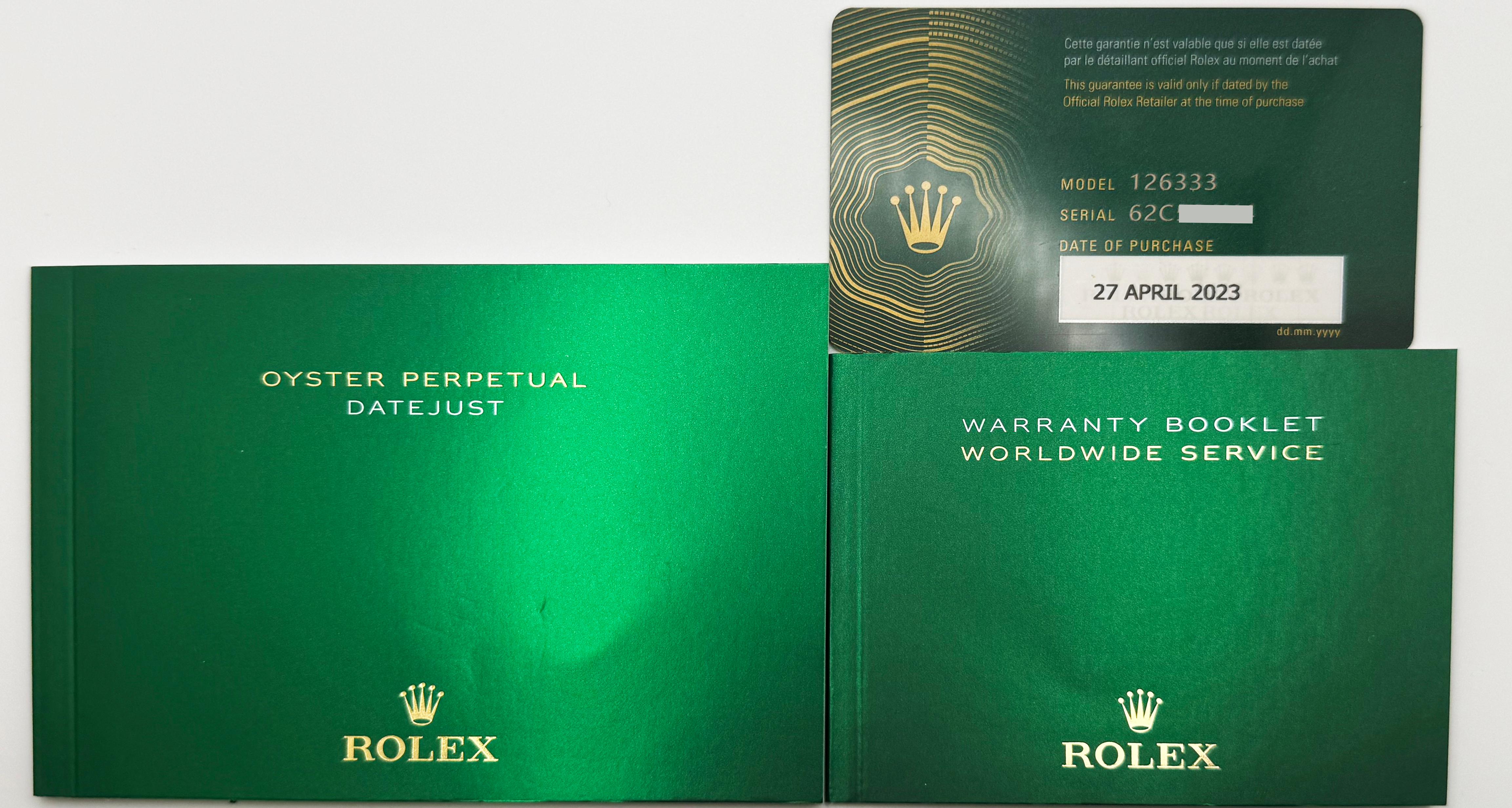 Rolex Datejust 41 126333 Silver Dial 18K Yellow Gold Stainless Box Paper 2023 in vendita 11