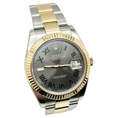 Rolex Datejust 41 126333 Wimbledon or jaune 18 carats inoxydable Boîte papier 2023