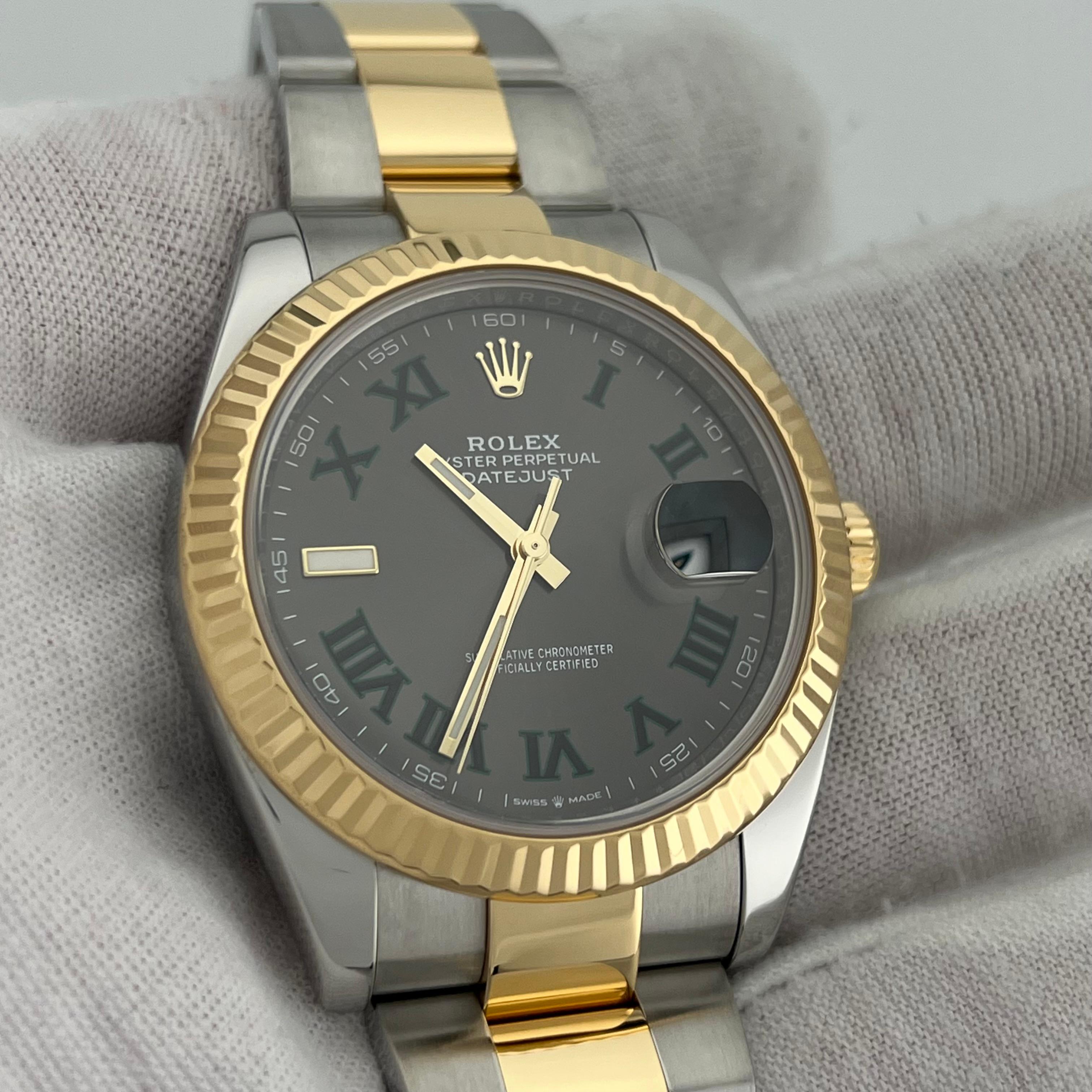 Rolex Datejust 41 126333 Wimbledon Dial 18K Yellow Gold Steel Box Paper 9