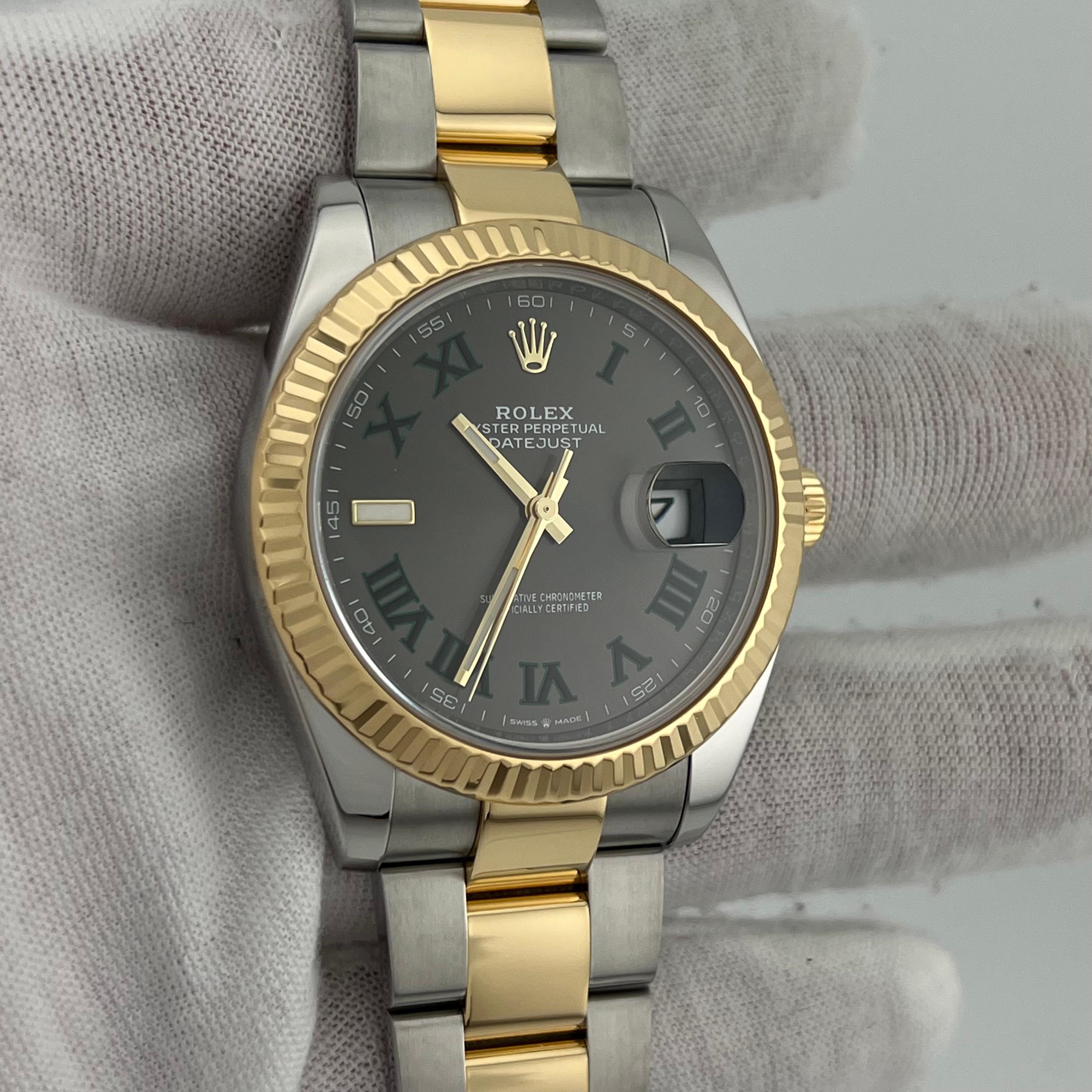 Rolex Datejust 41 126333 Wimbledon Dial 18K Yellow Gold Steel Box Paper 1