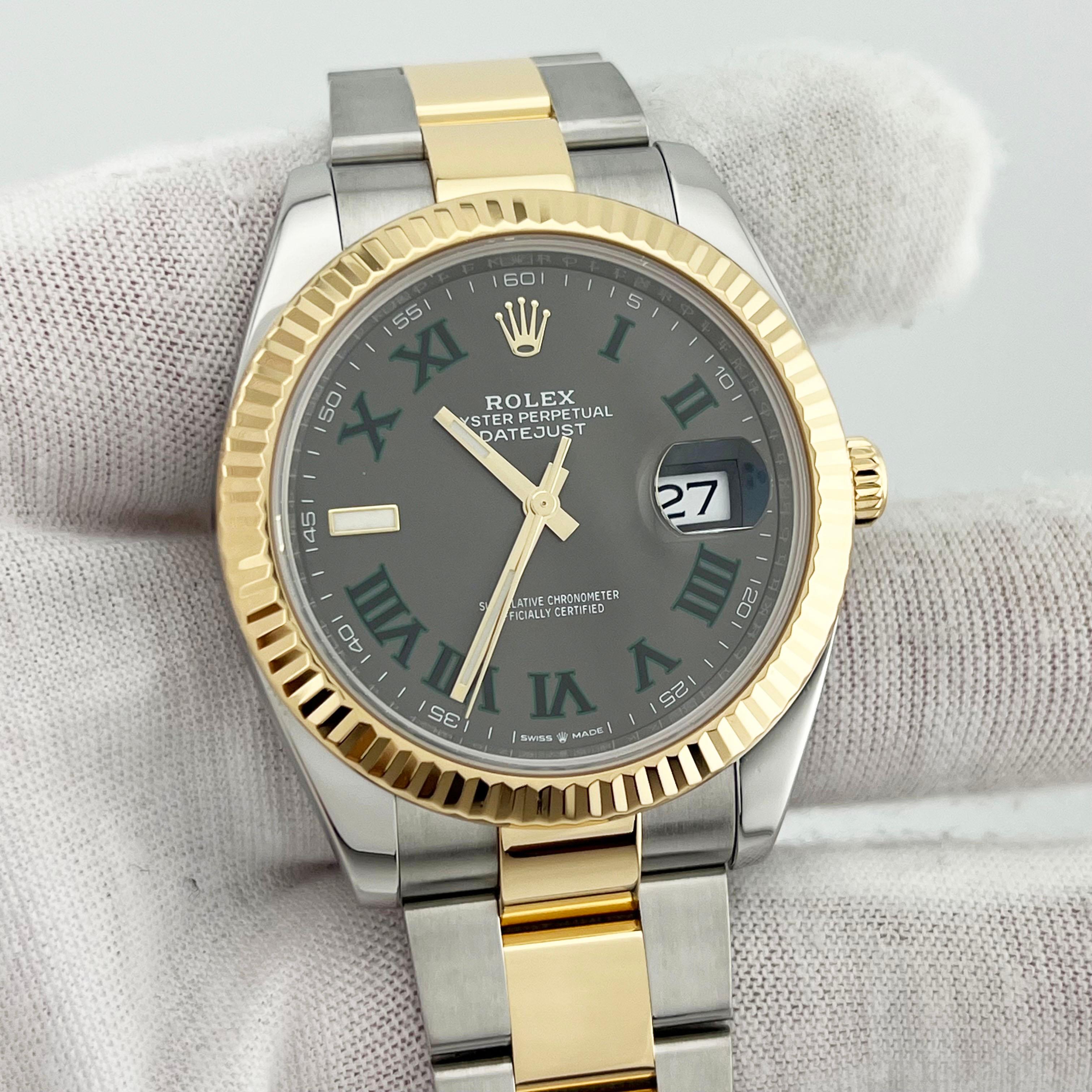 Rolex Datejust 41 126333 Wimbledon Dial 18K Yellow Gold Steel Box Paper 2