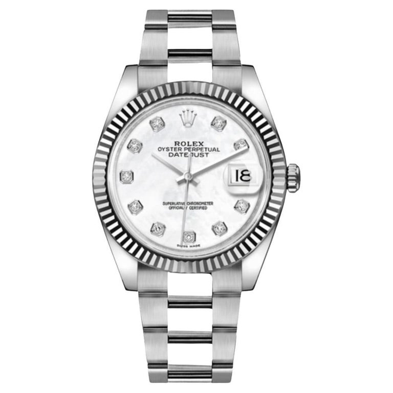 Rolex Datejust 41 126334 18K geriffelte Perlmutt-Diamant