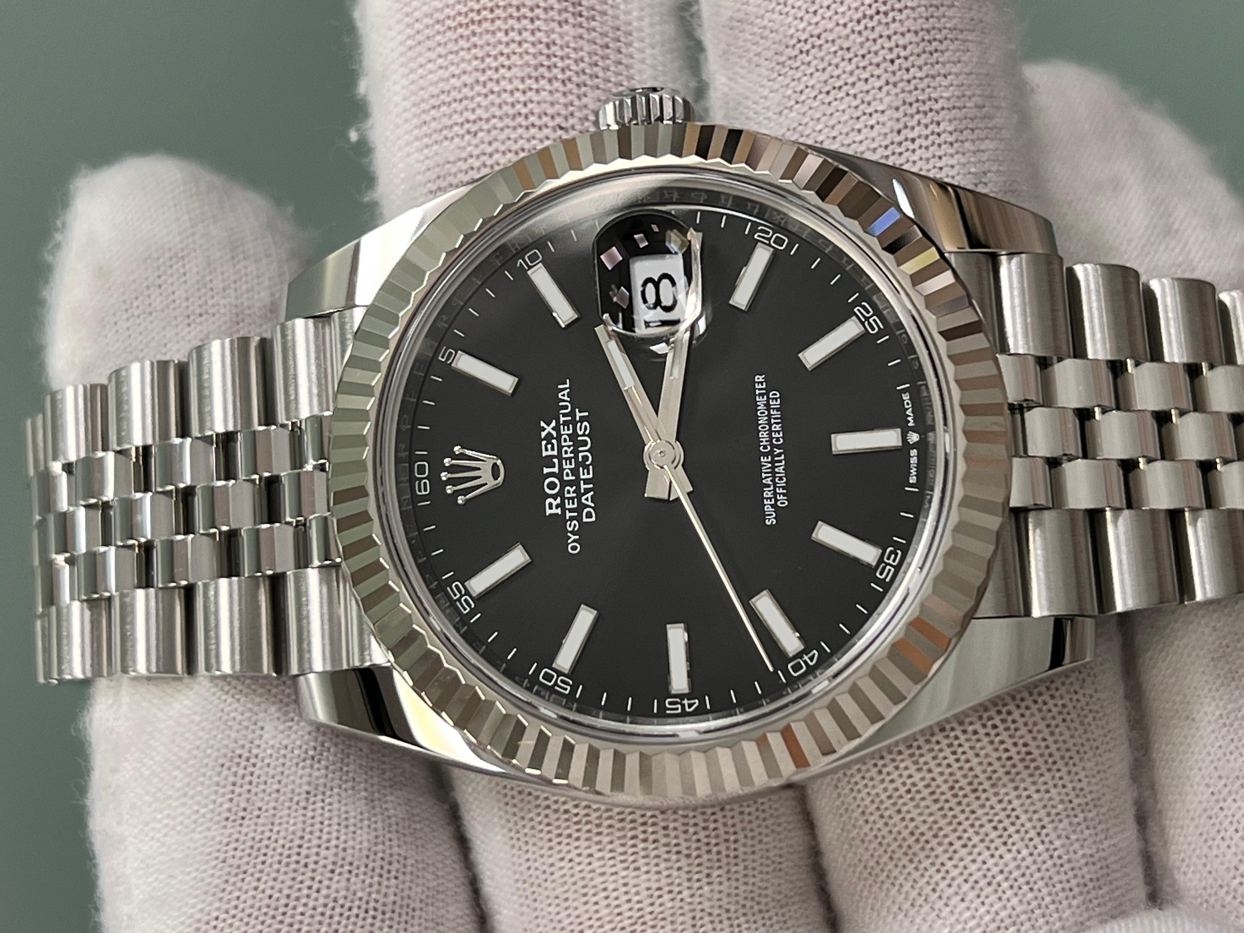 Rolex Datejust 41 126334 Black Dial Steel 18K White Gold Jubilee Box Paper 2022 5