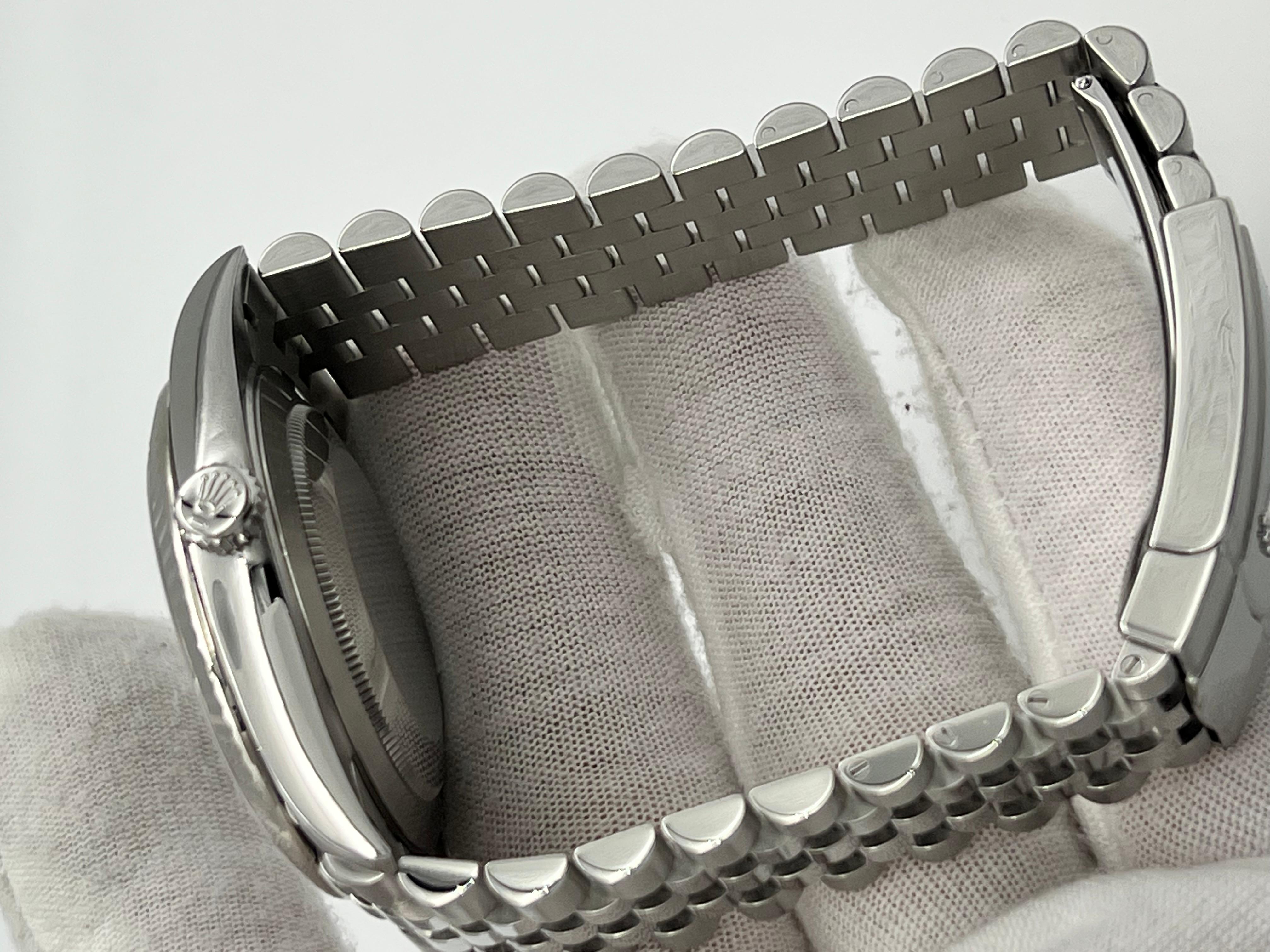 Rolex Datejust 41 126334 Jubiläumsring aus Stahl mit schwarzem Diamant-Zifferblatt aus 18K Weißgold 5