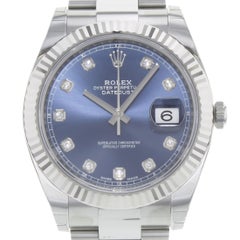 Rolex Datejust 41 126334 bldo Diamond Dial Steel 18 Karat White Gold Men's Watch