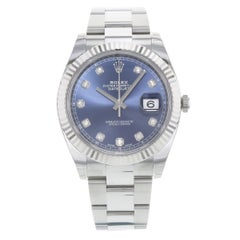 Rolex Datejust 41 126334 bldo Diamond Dial Steel 18 Karat White Gold Men's Watch