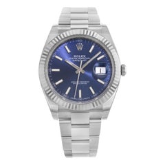 Rolex Datejust 41 126334 Blio 18 Karat White Gold Steel Automatic Men's Watch