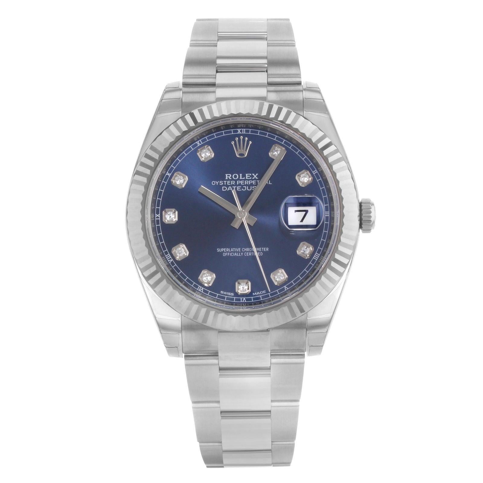 Rolex Datejust 41 126334 Blue Dial 18 Karat Gold Steel Automatic Men's Watch