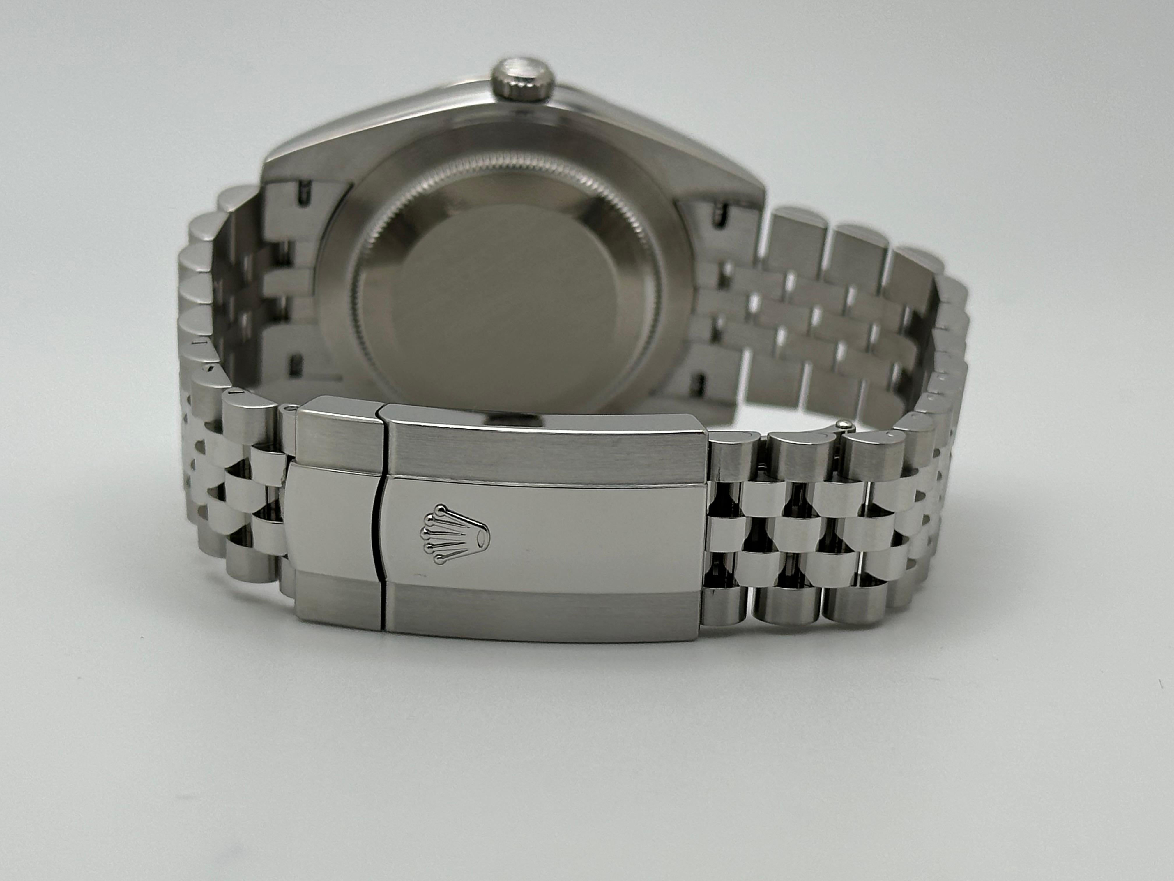 Rolex Datejust 41 126334 Quadrante blu con diamanti Acciaio inossidabile Scatola del Giubileo in vendita 3