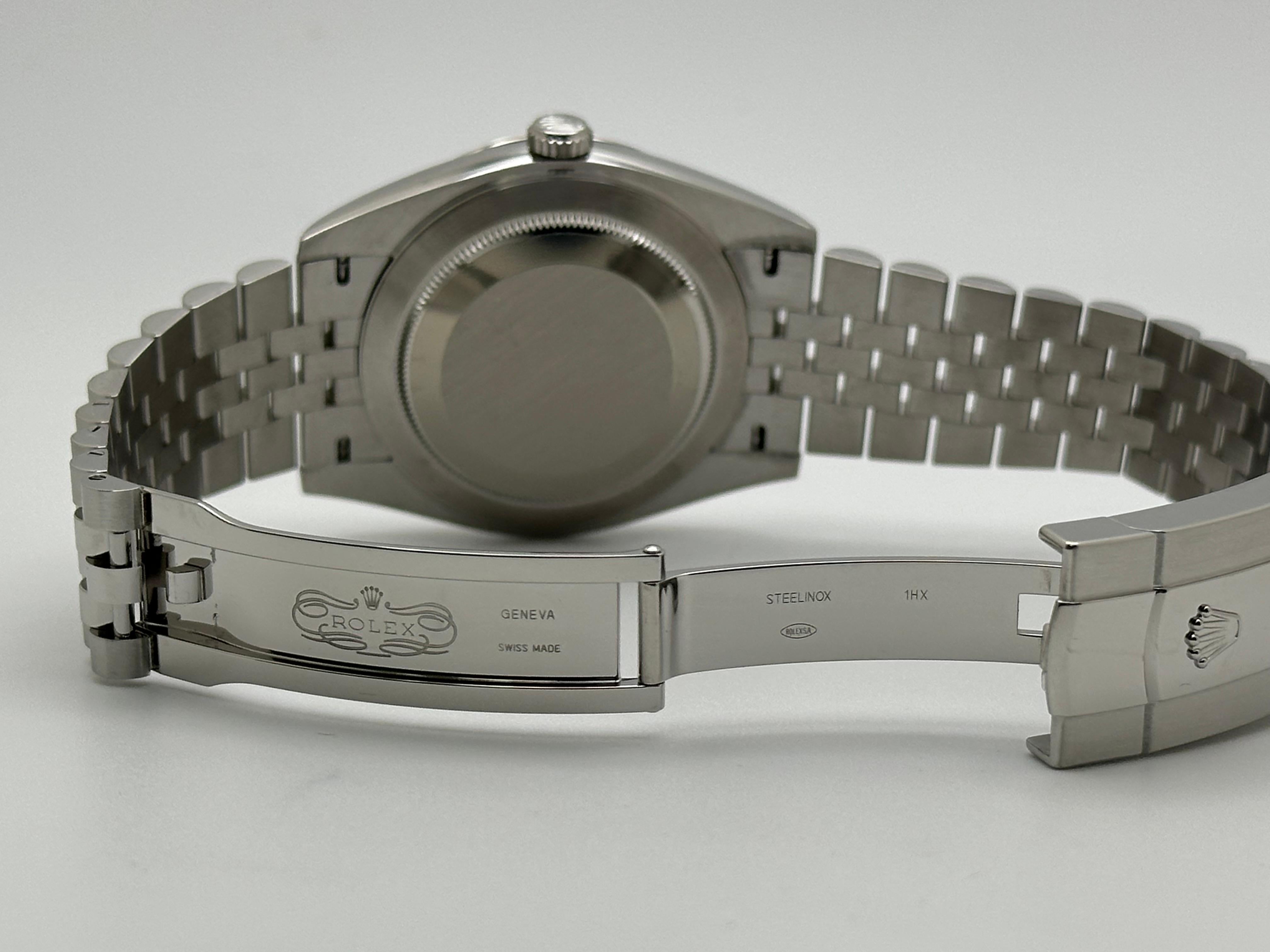 Rolex Datejust 41 126334 Quadrante blu con diamanti Acciaio inossidabile Scatola del Giubileo in vendita 4