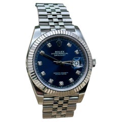 Rolex Datejust 41 126334 Esfera Diamante Azul Acero Inoxidable Caja Jubileo Papel