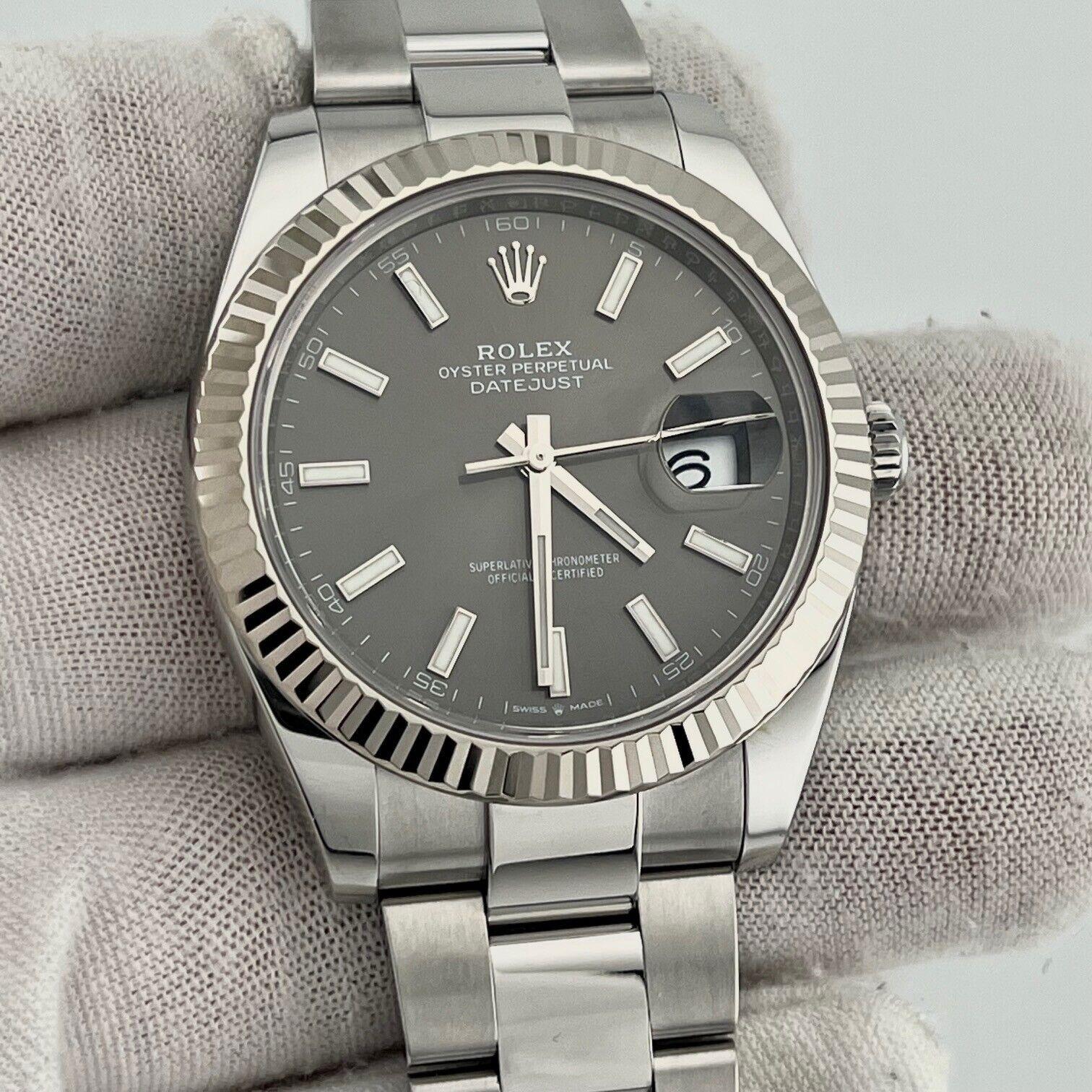 Rolex Datejust 41 126334 Rhodium Dial Stainless Steel Box Paper For Sale 1