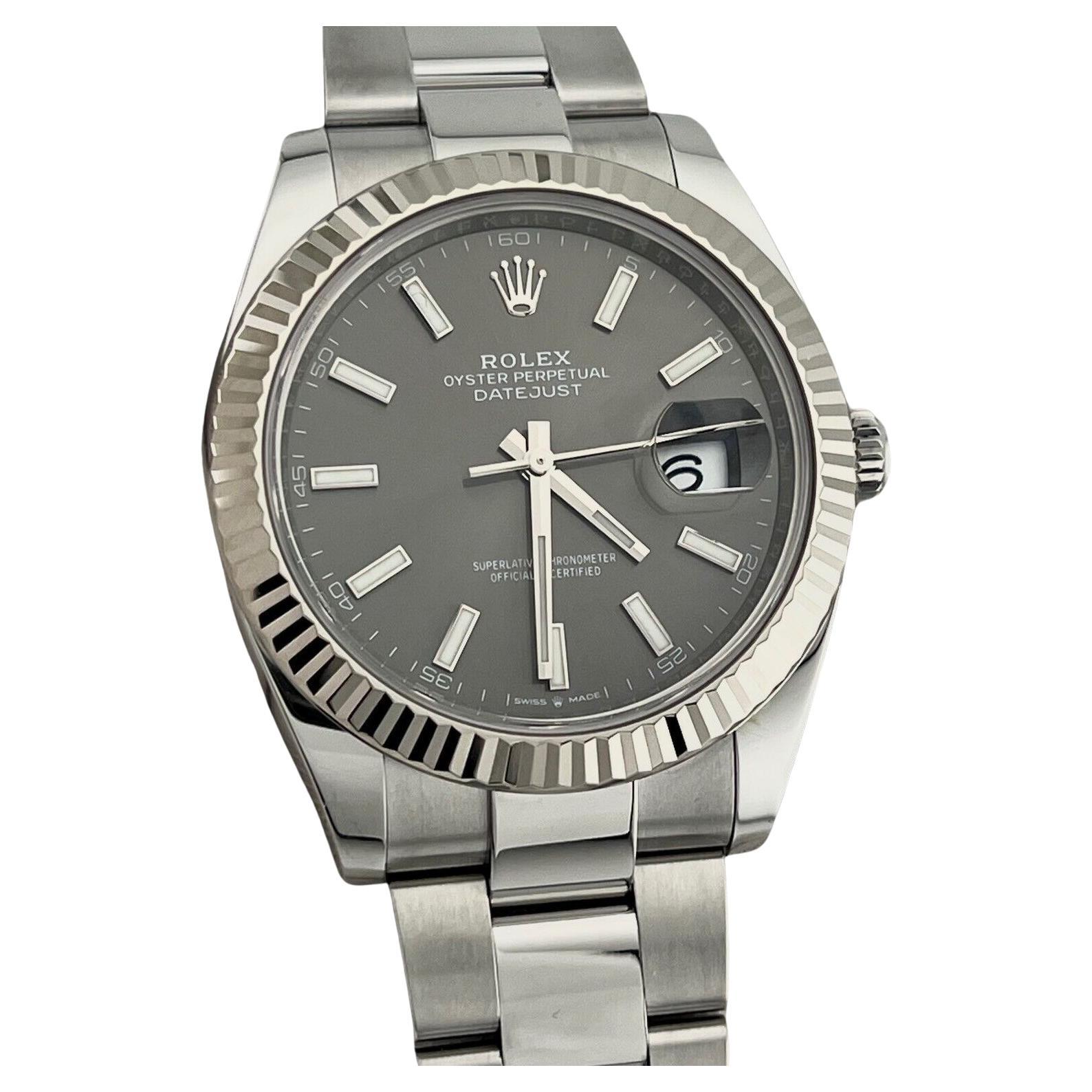 Rolex Datejust 41 126334 cadran en rhodium, acier inoxydable et papier de boîte