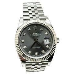 Rolex Datejust 41 126334 Slate Rhodium Diamond Dial Stainless Steel Box Paper