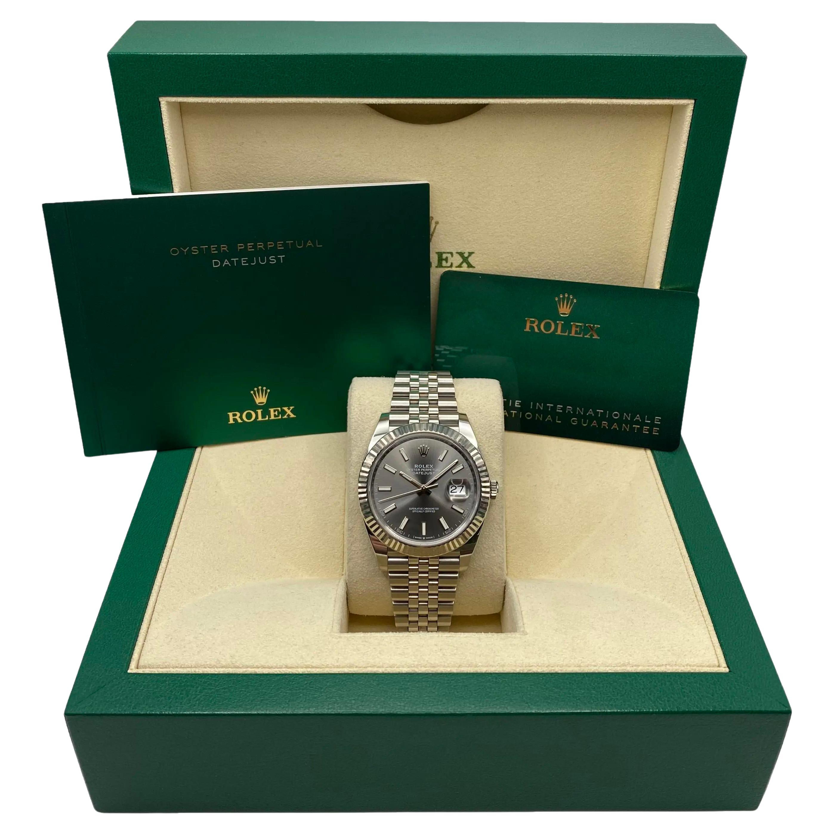 Rolex Datejust 41 126334 Orologio Giubileo in oro bianco acciaio quadrante rodio B & A. B.