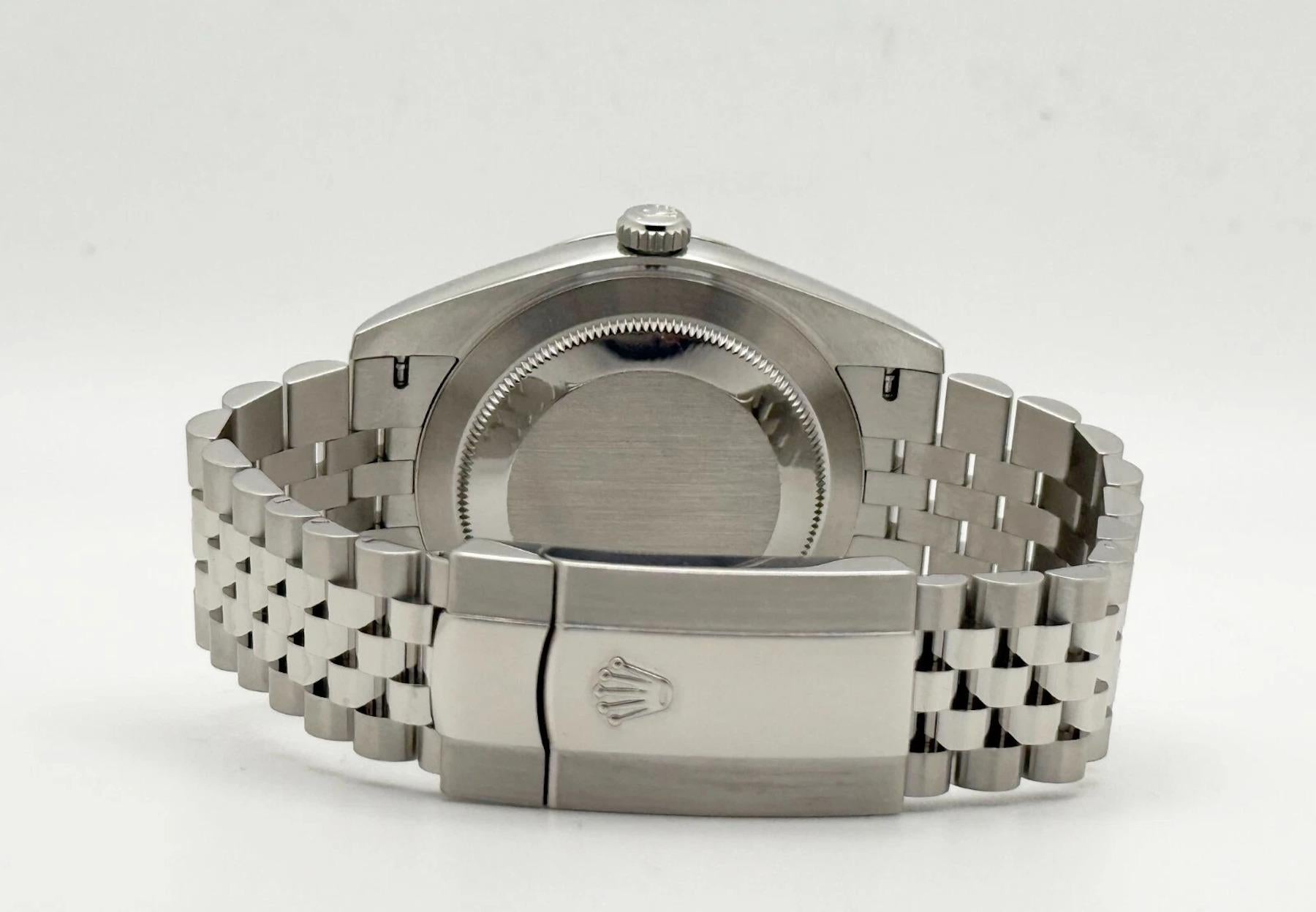 Rolex Datejust 41 126334 White Roman Dial 18K Gold Stainless Steel Box Booklet For Sale 2