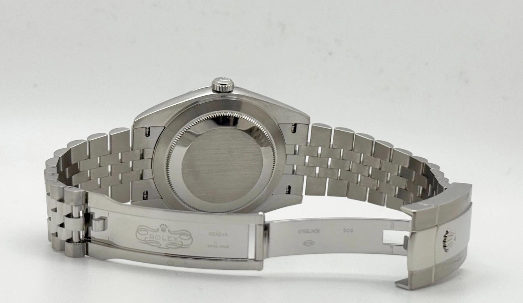 Rolex Datejust 41 126334 White Roman Dial 18K Gold Stainless Steel Box Booklet For Sale 3