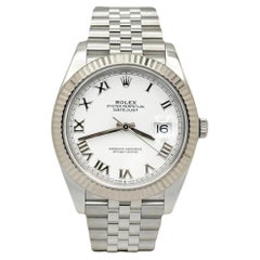 Rolex Datejust 41 126334 White Roman Dial 18K Gold Stainless Steel Box Booklet