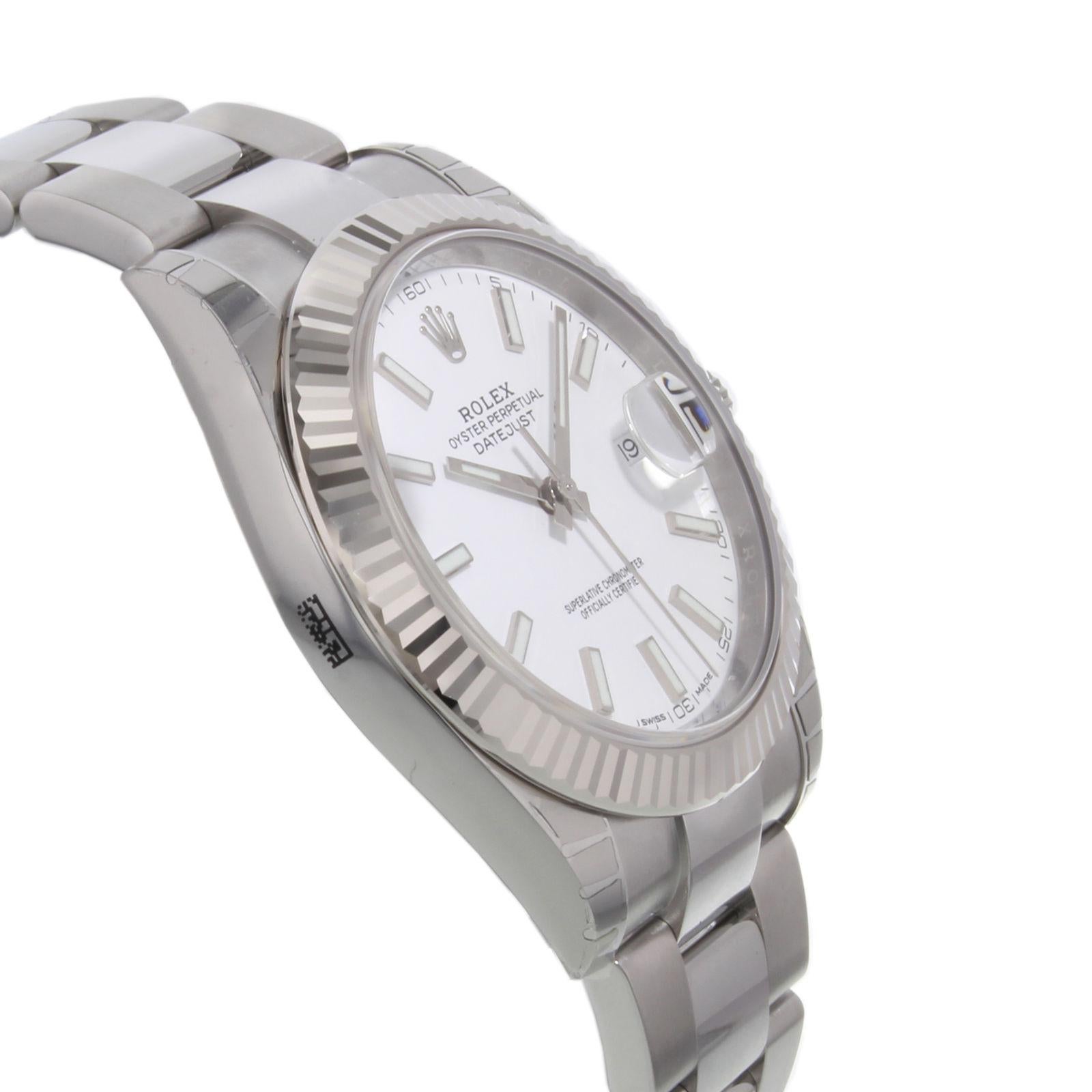 Men's Rolex Datejust 41126334 Wio White Index Steel 18 Karat Gold Automatic Watch