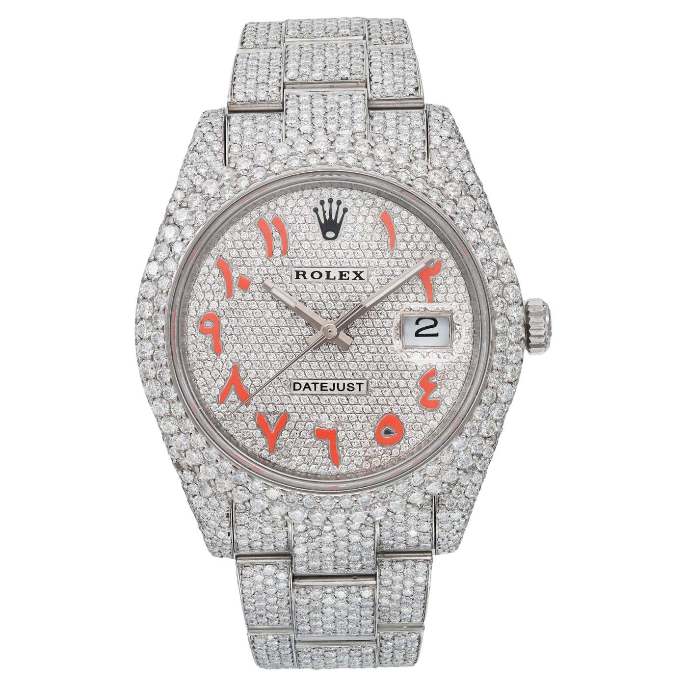 Rolex Datejust 41 18K Gold Steel Custom Fully Iced Out Watch 126300 For ...