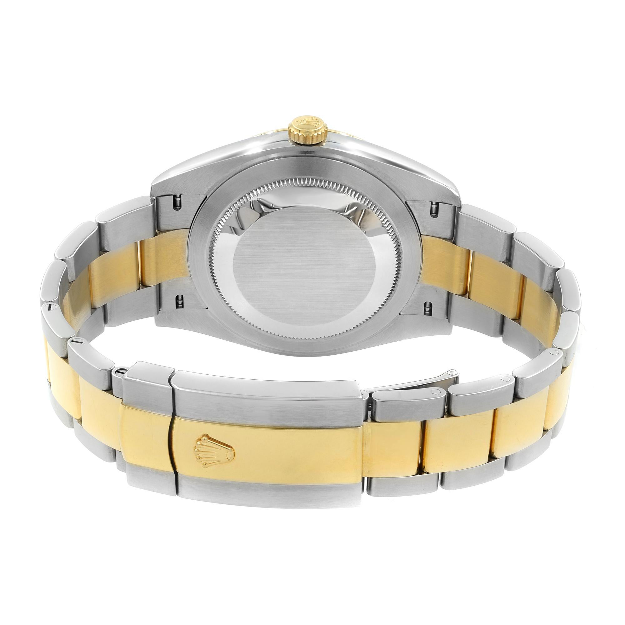 Rolex Montre Datejust 41 avec cadran tennis automatique en acier et or 18 carats, pour hommes 126333 en vente 2