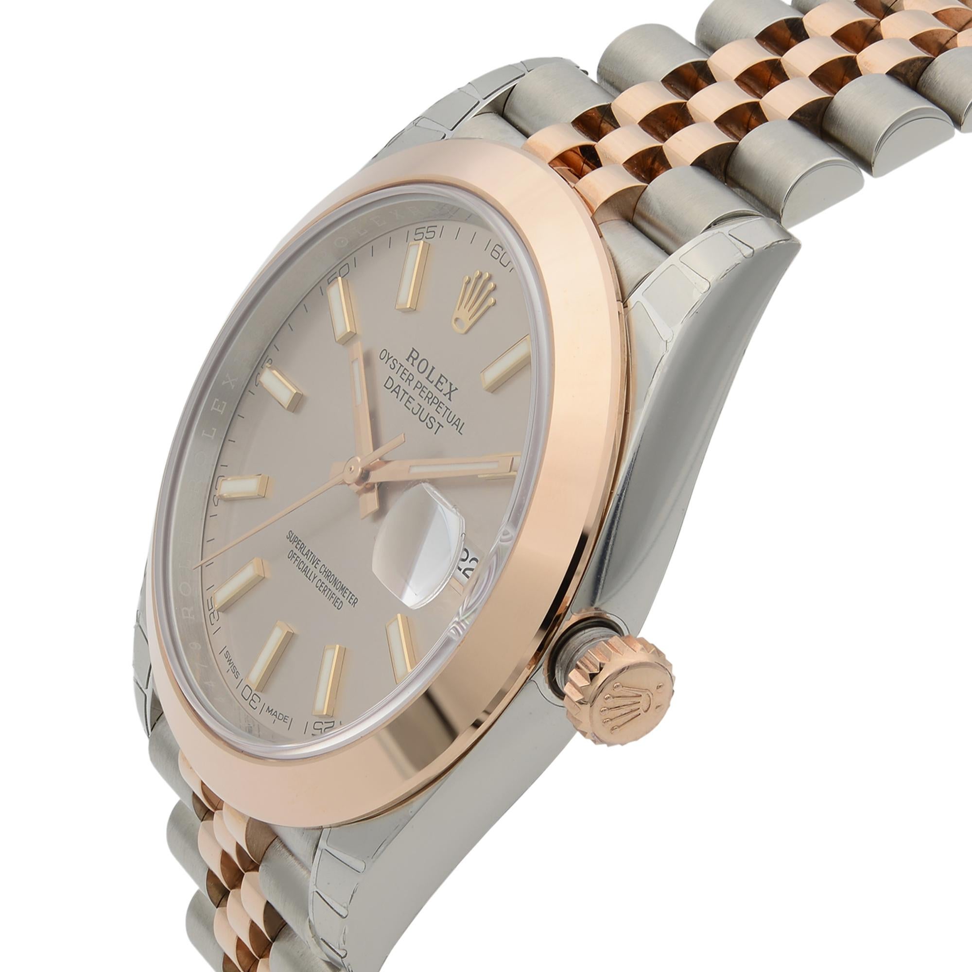 Rolex Datejust 41 18K Rose Gold Steel Pink Dial Automatic Men's Watch 126301 In New Condition In New York, NY