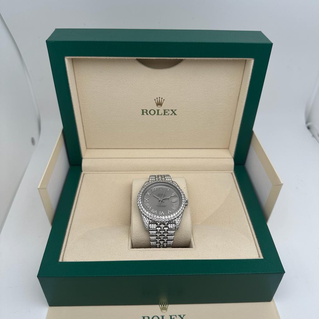 Rolex Datejust 41 18K Steel Custom 14.39cttw Diamond Fully Iced Out Watch 126300 For Sale 4