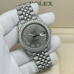 Rolex Datejust 41 18K Steel Custom 14.39cttw Diamond Fully Iced Out Watch 126300