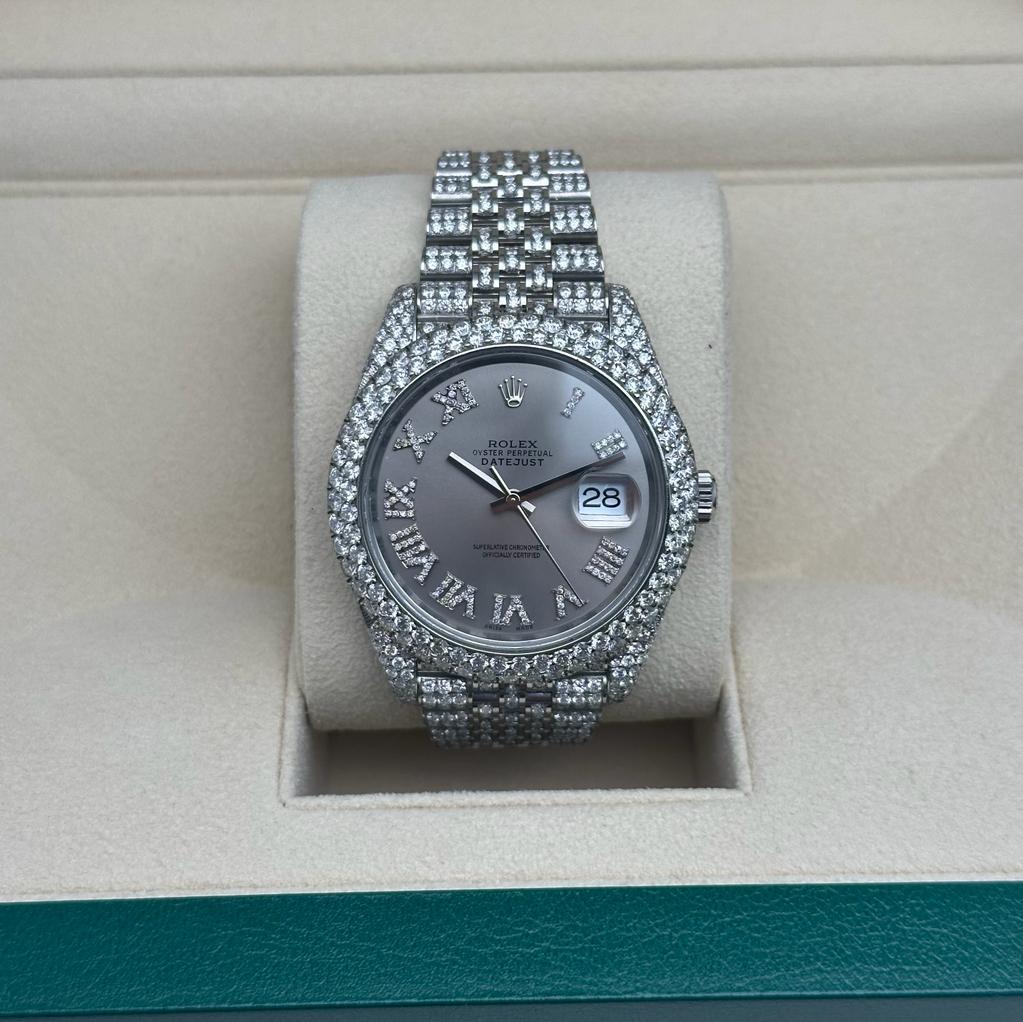 rolex 'full iced' oyster perpetual datejust 41