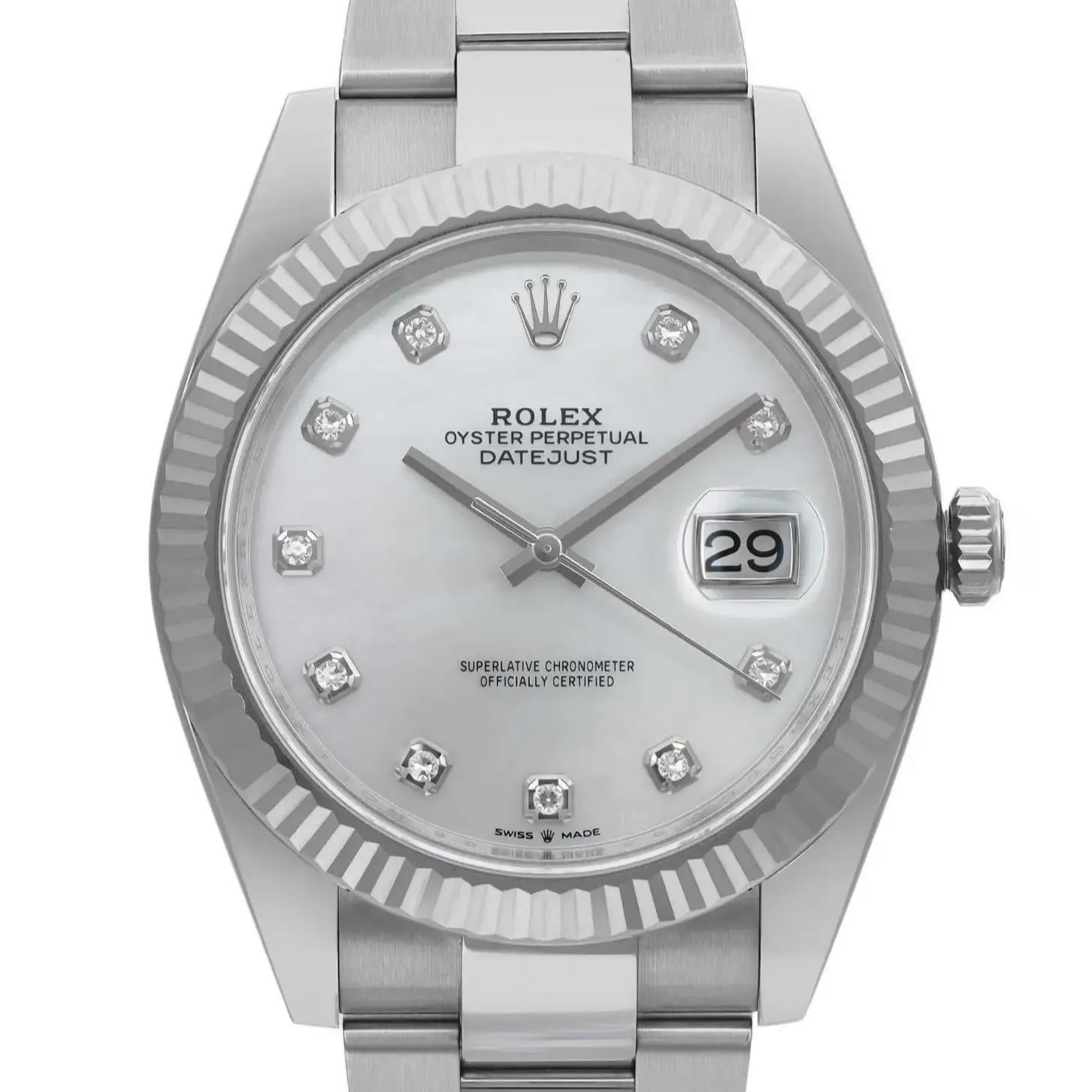 Pre-owned in excellent condition. 2021 card. The watch shows signs of wear.


General Information:
Brand: Rolex
Type: Wristwatch
Department: Men
Model Name: Rolex Datejust 41
Model Number: 126334
Country/Region of Manufacture: Switzerland
Style: