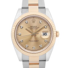 Rolex Datejust 41 18K Yellow Gold Champagne Diamond Dial Mens Watch 126333