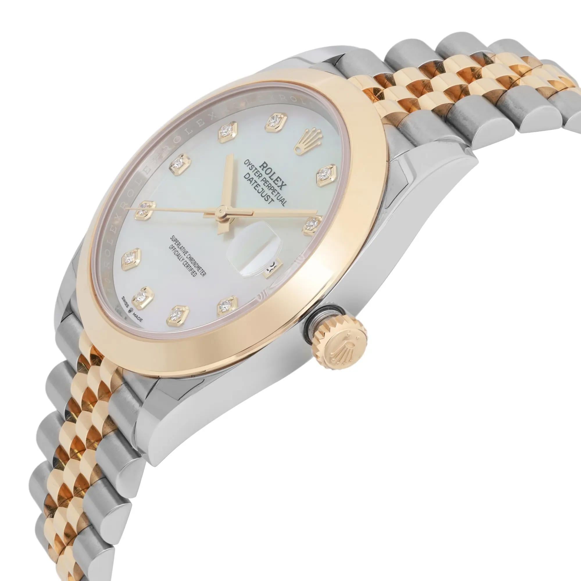 Rolex Datejust 41 Oro giallo 18 carati Acciaio Diamante Quadrante MOP Orologio 126303 In condizioni Nuovo in vendita a New York, NY