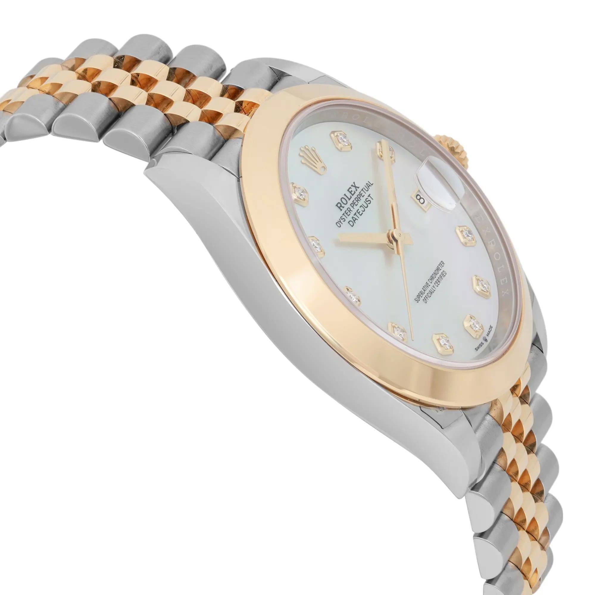 da uomo o donna Rolex Datejust 41 Oro giallo 18 carati Acciaio Diamante Quadrante MOP Orologio 126303 in vendita
